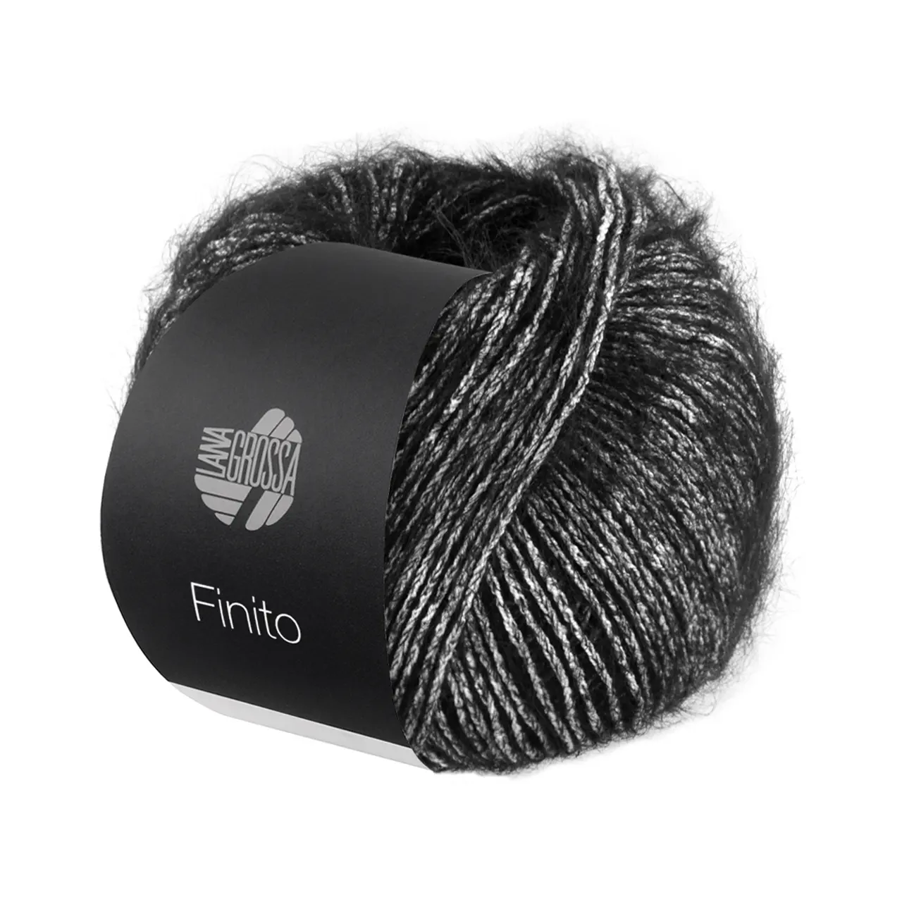 Finito 16 Schwarz/Creme von Lana Grossa. Sommerliches Flauschgarn mit Baumwolle