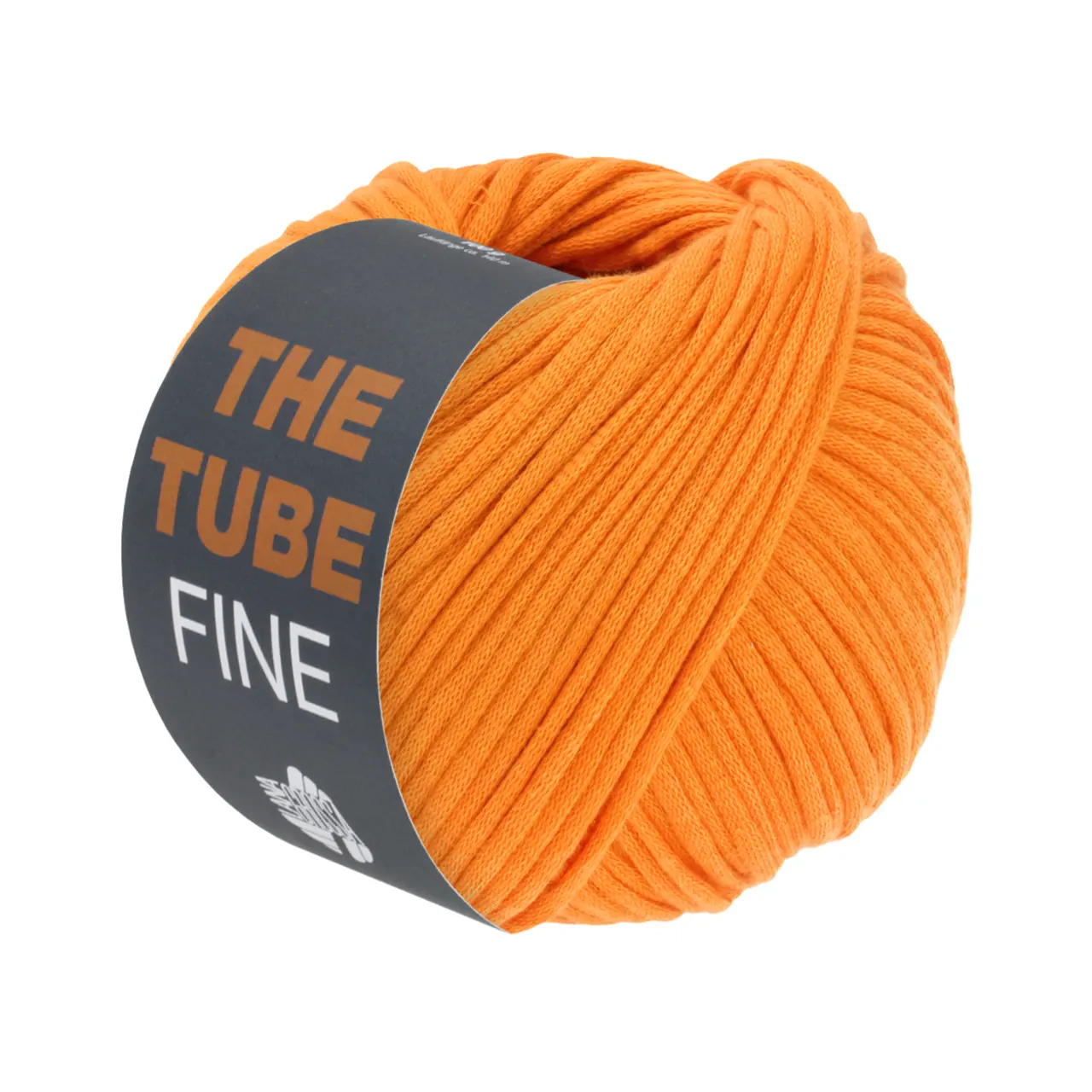 The Tube Fine 124 Orange von Lana Grossa. Dünnes gefülltes Baumwollschlauchbändchen - ideal für Dekoartikel & Taschen