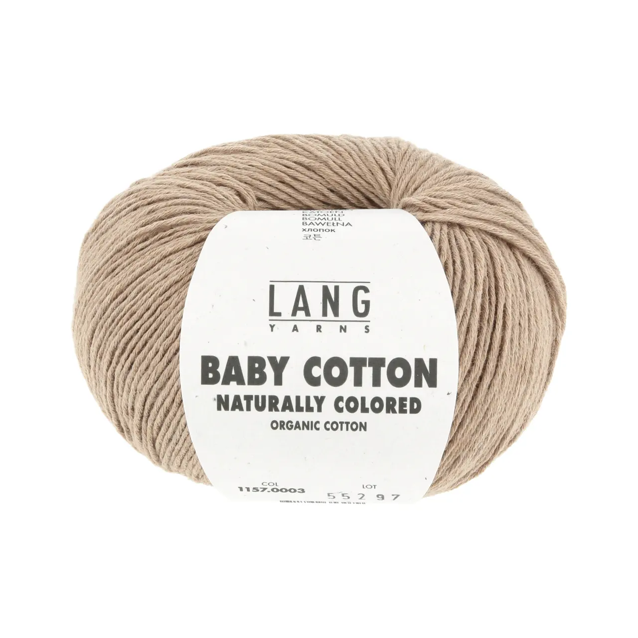Baby Cotton Naturally Colored 3 Dark Brown von Lang Yarns. Die Basis für BABY COTTON NATURALLY COLORED sind wie der Name schon sagt Baumwollfasern welche in farbig wachsen und nicht gefärbt werden.