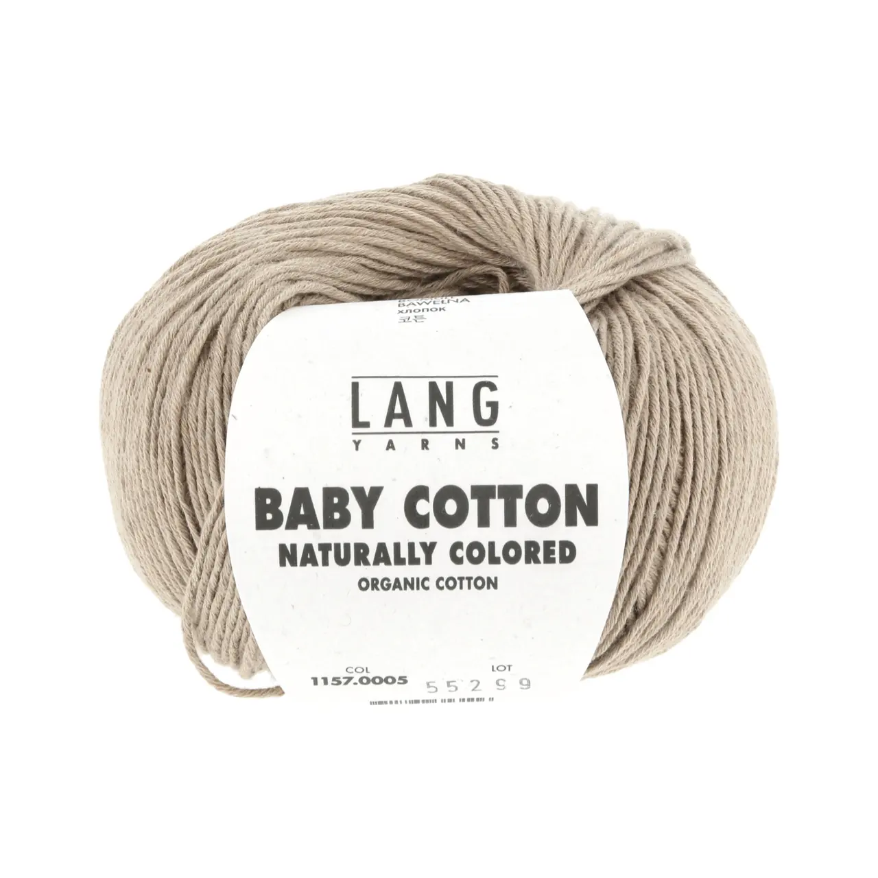 Baby Cotton Naturally Colored 5 Light Green von Lang Yarns. Die Basis für BABY COTTON NATURALLY COLORED sind wie der Name schon sagt Baumwollfasern welche in farbig wachsen und nicht gefärbt werden.