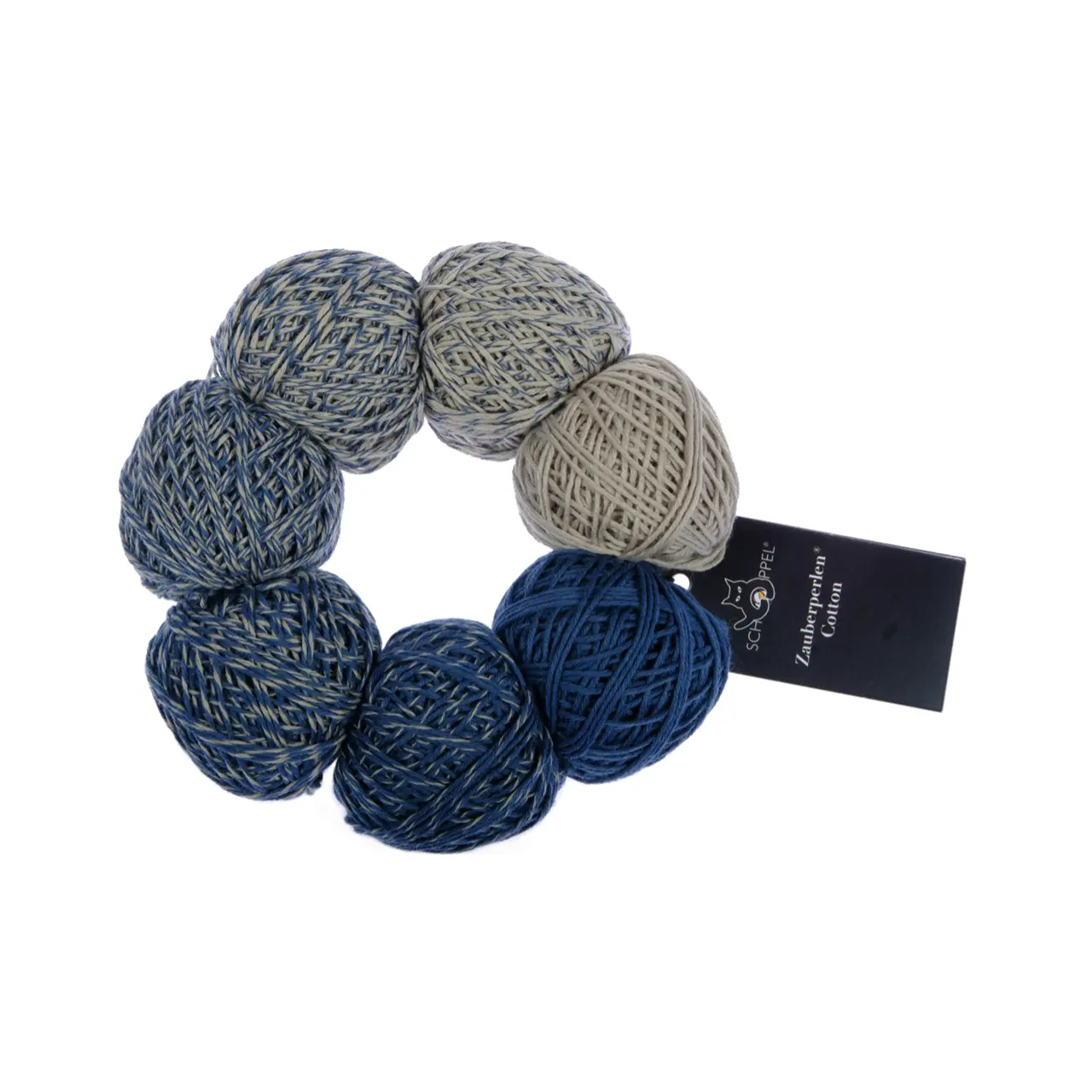 Zauberperlen® Cotton 2492 Andantino von Schoppel. Ein Malkasten aus Baumwolle. Ihr individuelles Farbspiel entsteht durch das Verbinden der Miniknäuel.