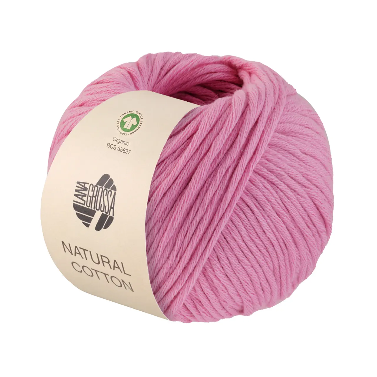 Natural Cotton GOTS 10 Rosa von Lana Grossa. Bio-Baumwollgarn in Millefili- Zwirnung
