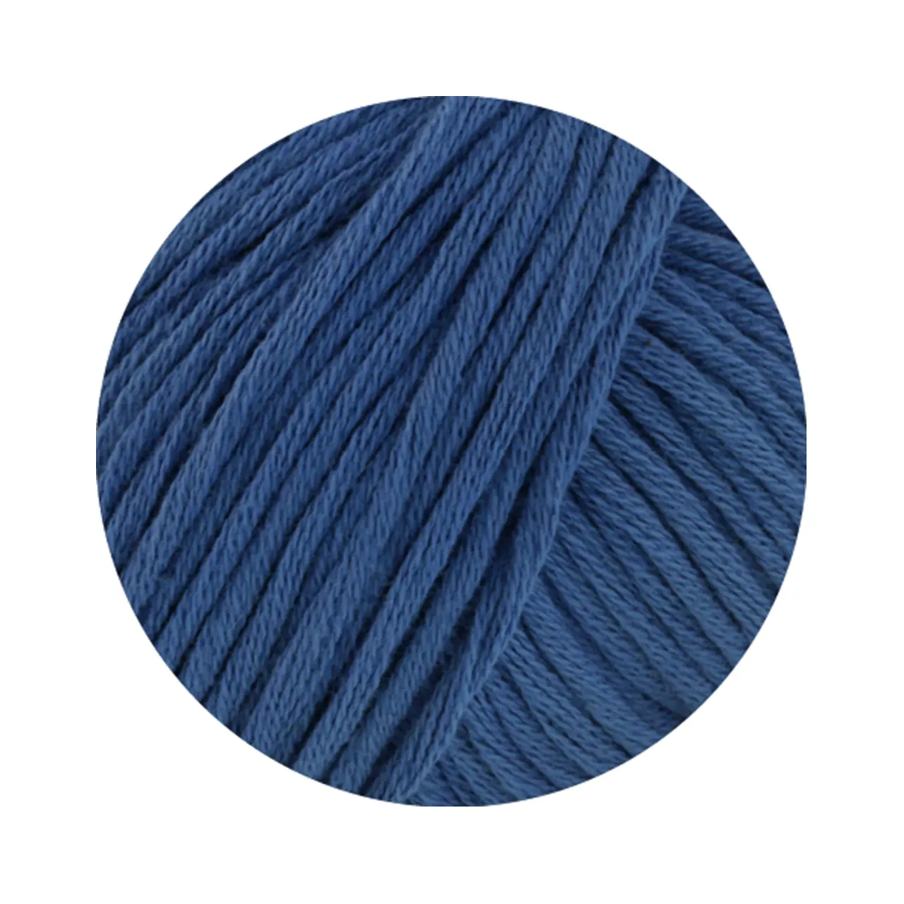 Natural Cotton GOTS 14 Blau von Lana Grossa. Bio-Baumwollgarn in Millefili- Zwirnung