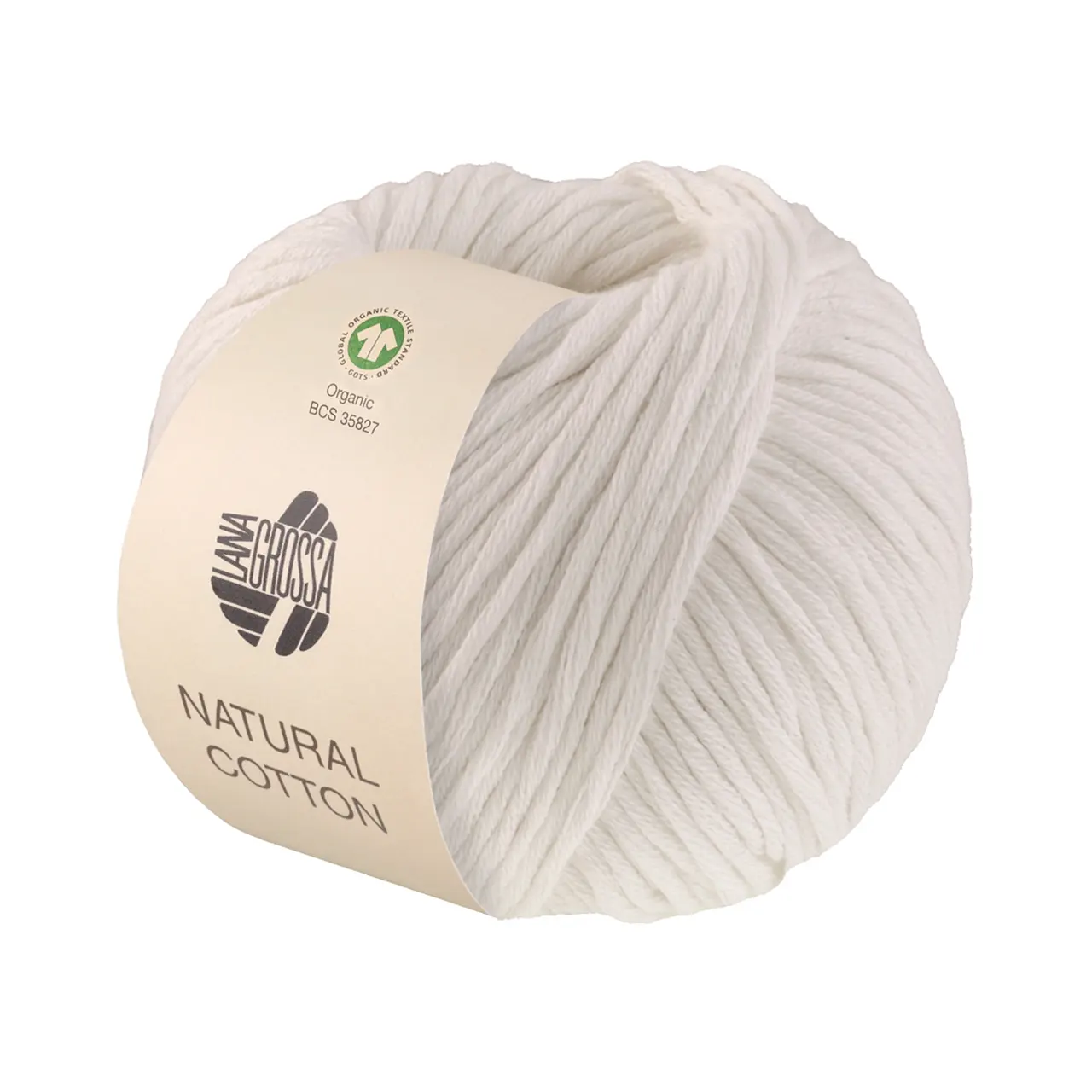 Natural Cotton GOTS 17 Weiß von Lana Grossa. Bio-Baumwollgarn in Millefili- Zwirnung