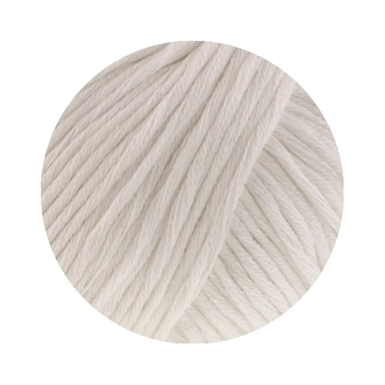 Natural Cotton GOTS 17 Weiß von Lana Grossa. Bio-Baumwollgarn in Millefili- Zwirnung