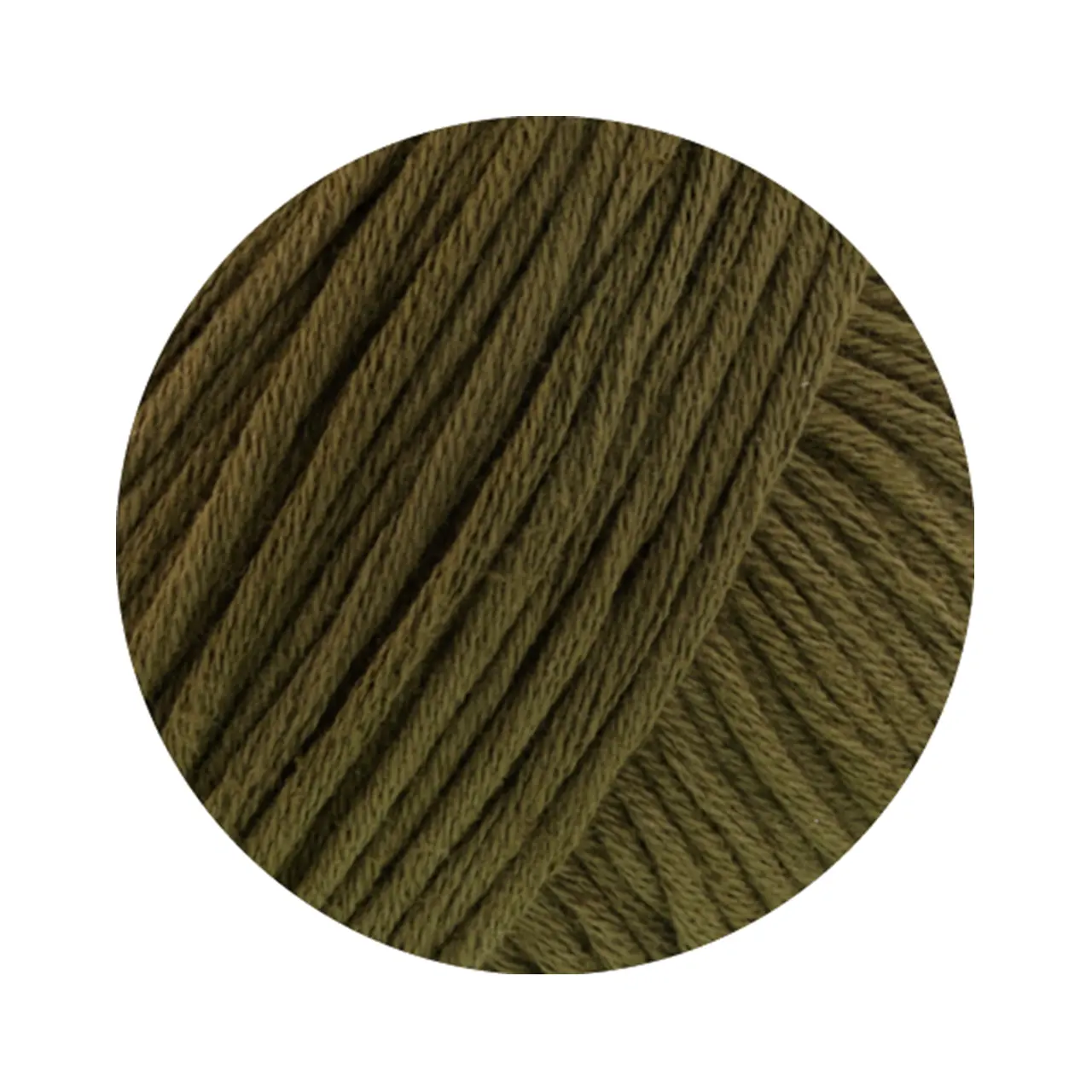 Natural Cotton GOTS 2 Moosgrün von Lana Grossa. Bio-Baumwollgarn in Millefili- Zwirnung