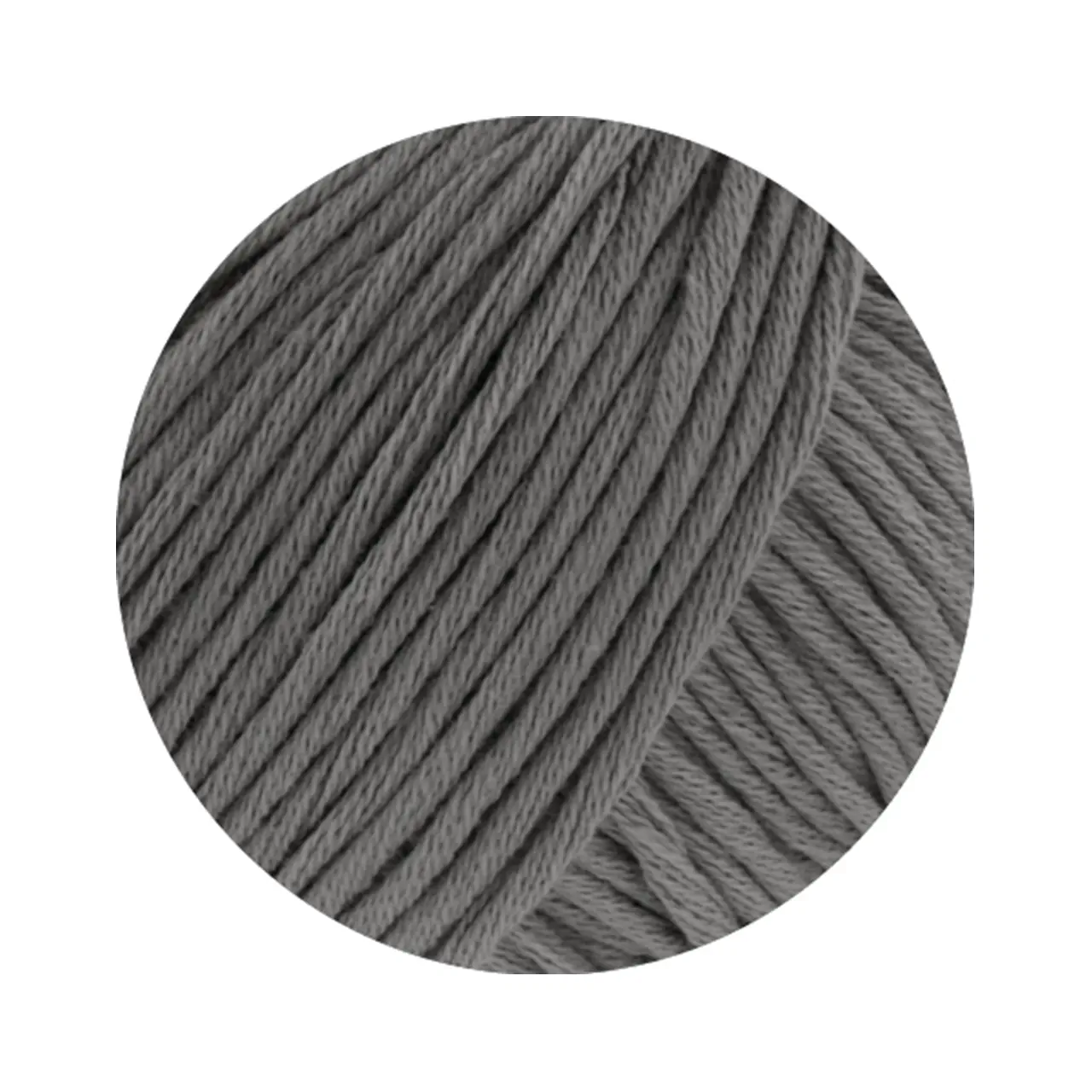 Natural Cotton GOTS 21 Dunkelgrau von Lana Grossa. Bio-Baumwollgarn in Millefili- Zwirnung
