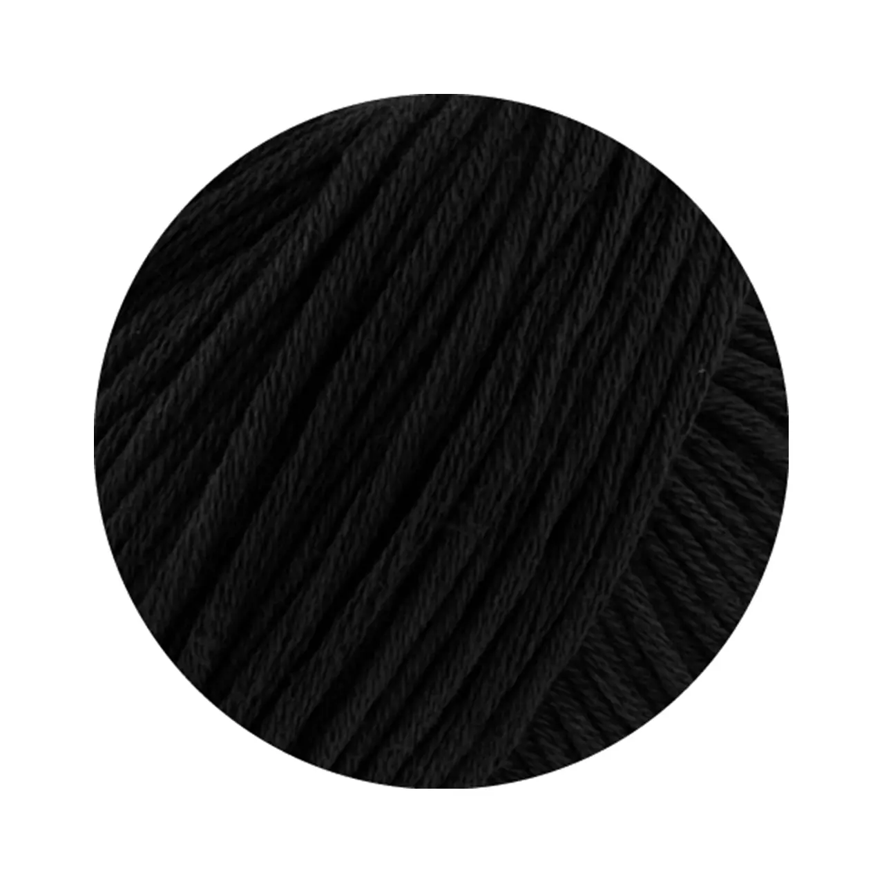 Natural Cotton GOTS 22 Schwarz von Lana Grossa. Bio-Baumwollgarn in Millefili- Zwirnung