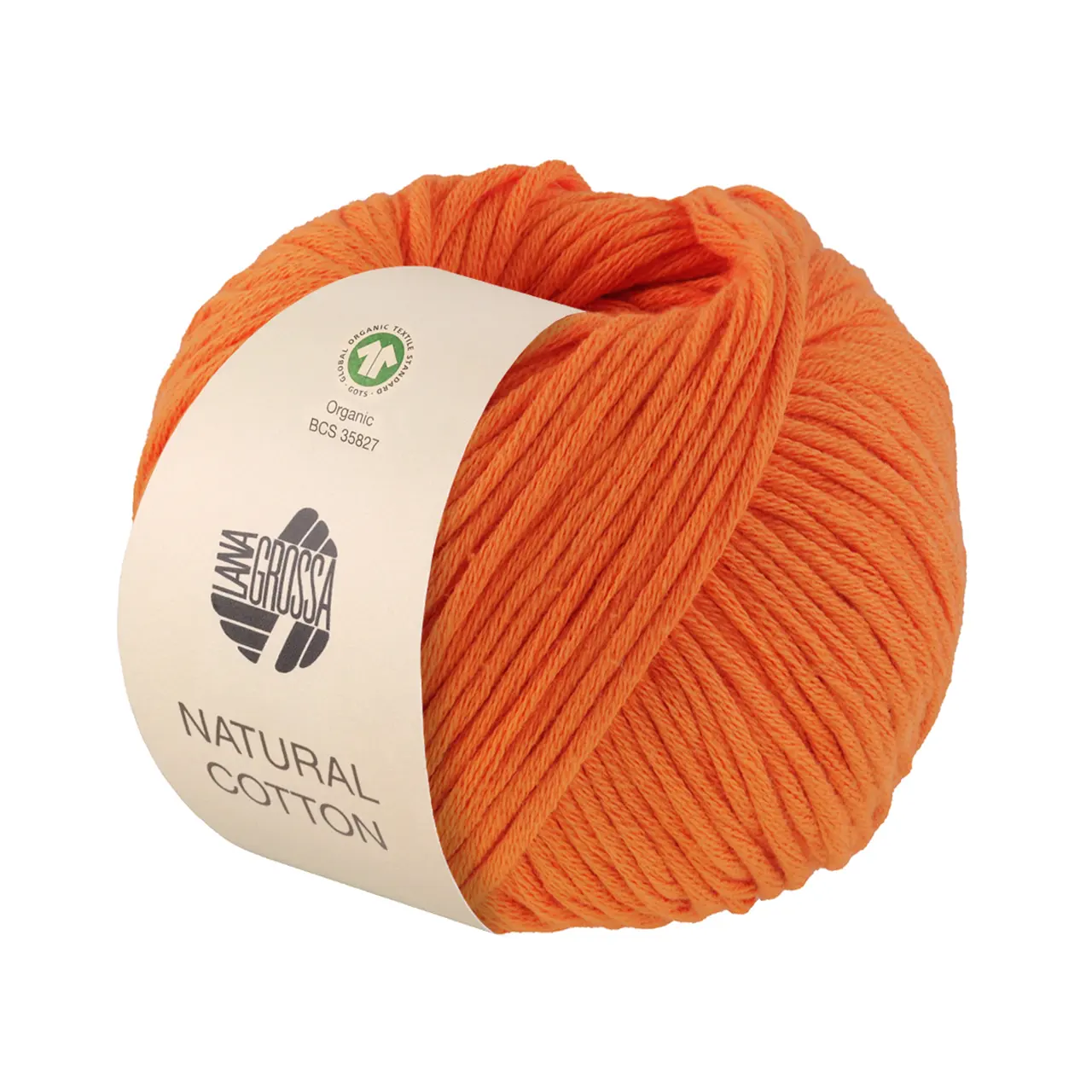 Natural Cotton GOTS 6 Orange von Lana Grossa. Bio-Baumwollgarn in Millefili- Zwirnung