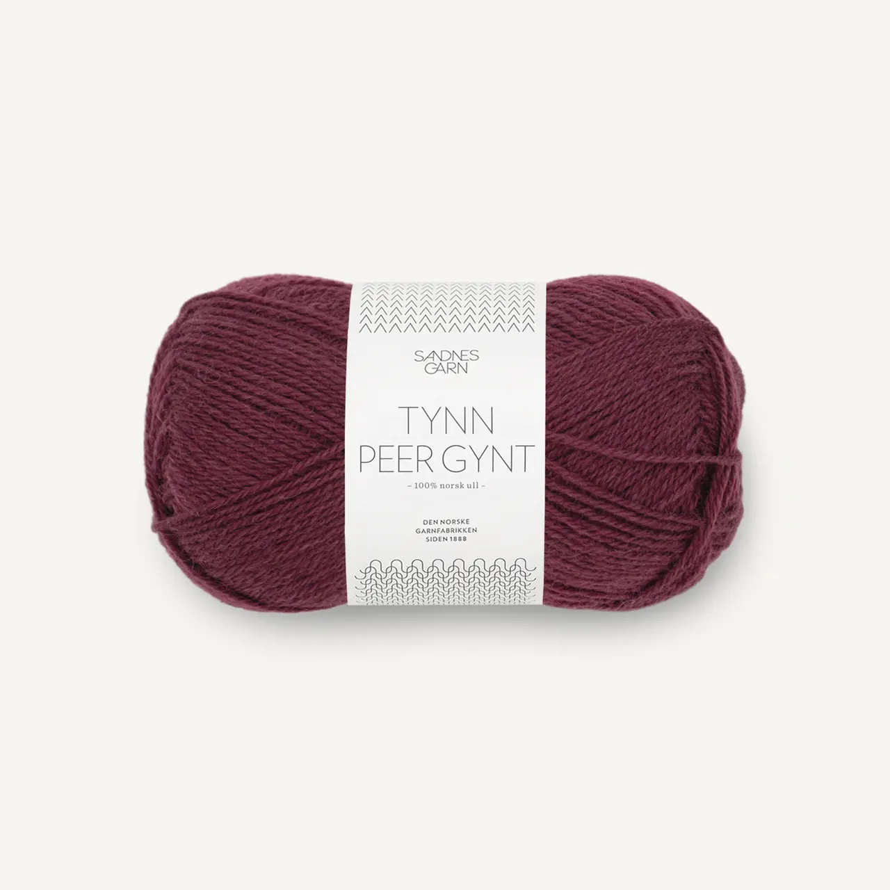Tynn Peer Gynt 4372 Dyp Burgunder von Sandnes Garn. Norwegische Wolle ist leicht und warm und trotzdem robust.