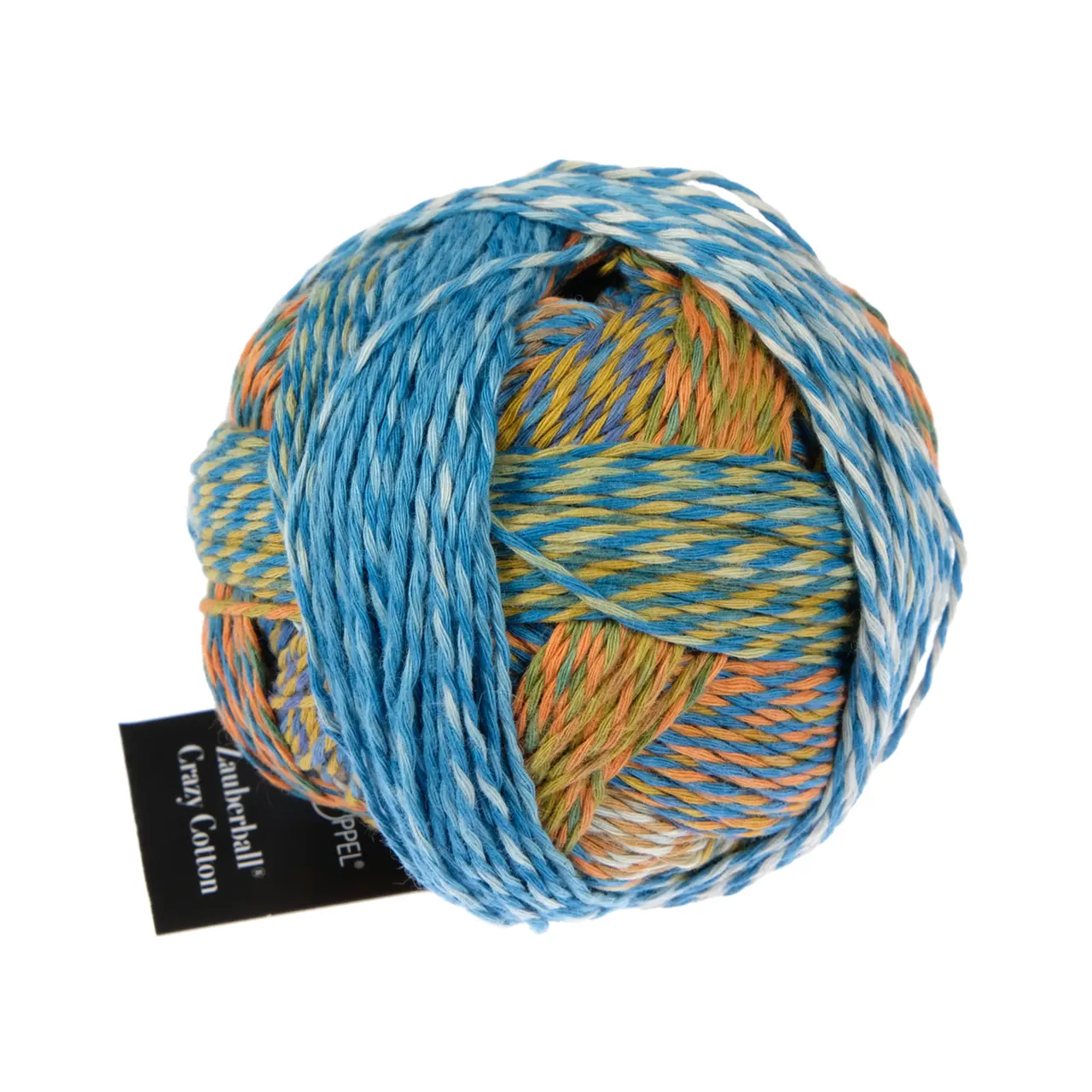 Zauberball® Crazy Cotton 2623A Frühaufsteher von Schoppel. Europäisches Baumwollgarn aus griechischem Anbau. Wasser- und resourcenschonende Herstellung in der EU. Der komplette Farbumfang könnte länger als ein Knäuel sein.