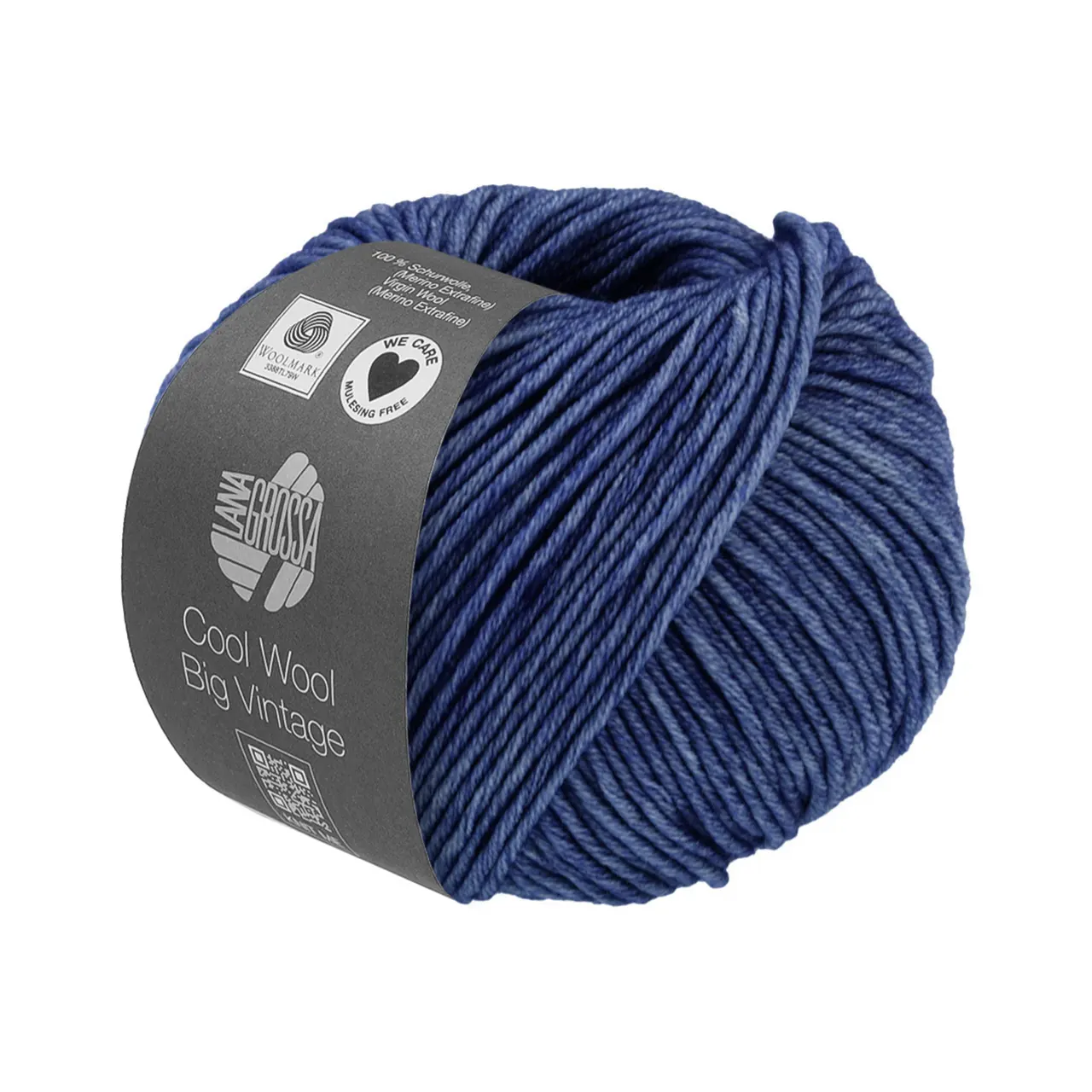 Cool Wool Big Vintage 7190 Kornblume von Lana Grossa. Klassiker aus purer extrafeiner Merinowolle mit Ton-in-Ton Farbeffekt waschmaschinenfest und filzfrei (We Care).