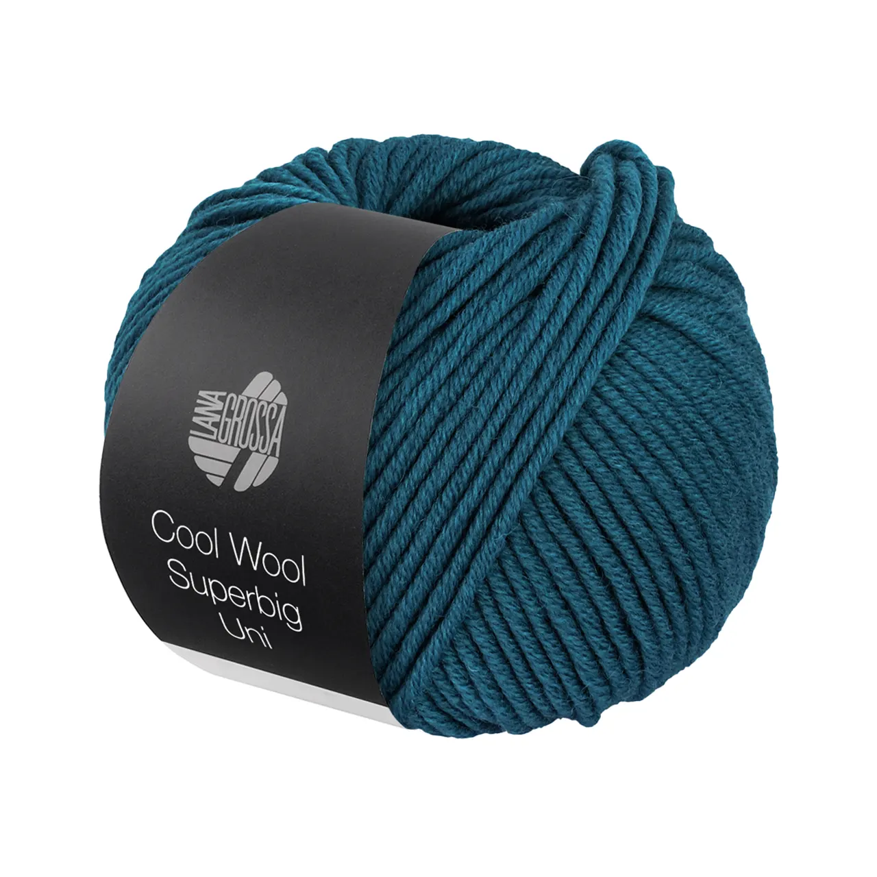 Cool Wool Superbig Uni 32 Blaupetrol von Lana Grossa. Pure extrafeine Merinowolle waschmaschinenfest und filzfrei