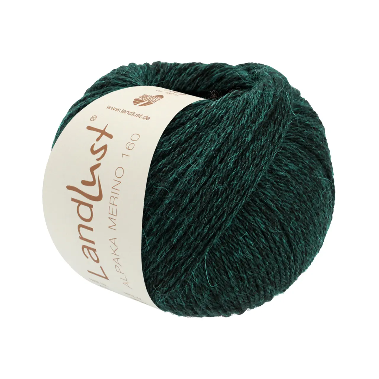 Landlust Alpaka Merino 160 447 Tiefseegrün von Lana Grossa. Klassisch verzwirntes Garn aus Merino & Alpaka mit 160m Lauflänge