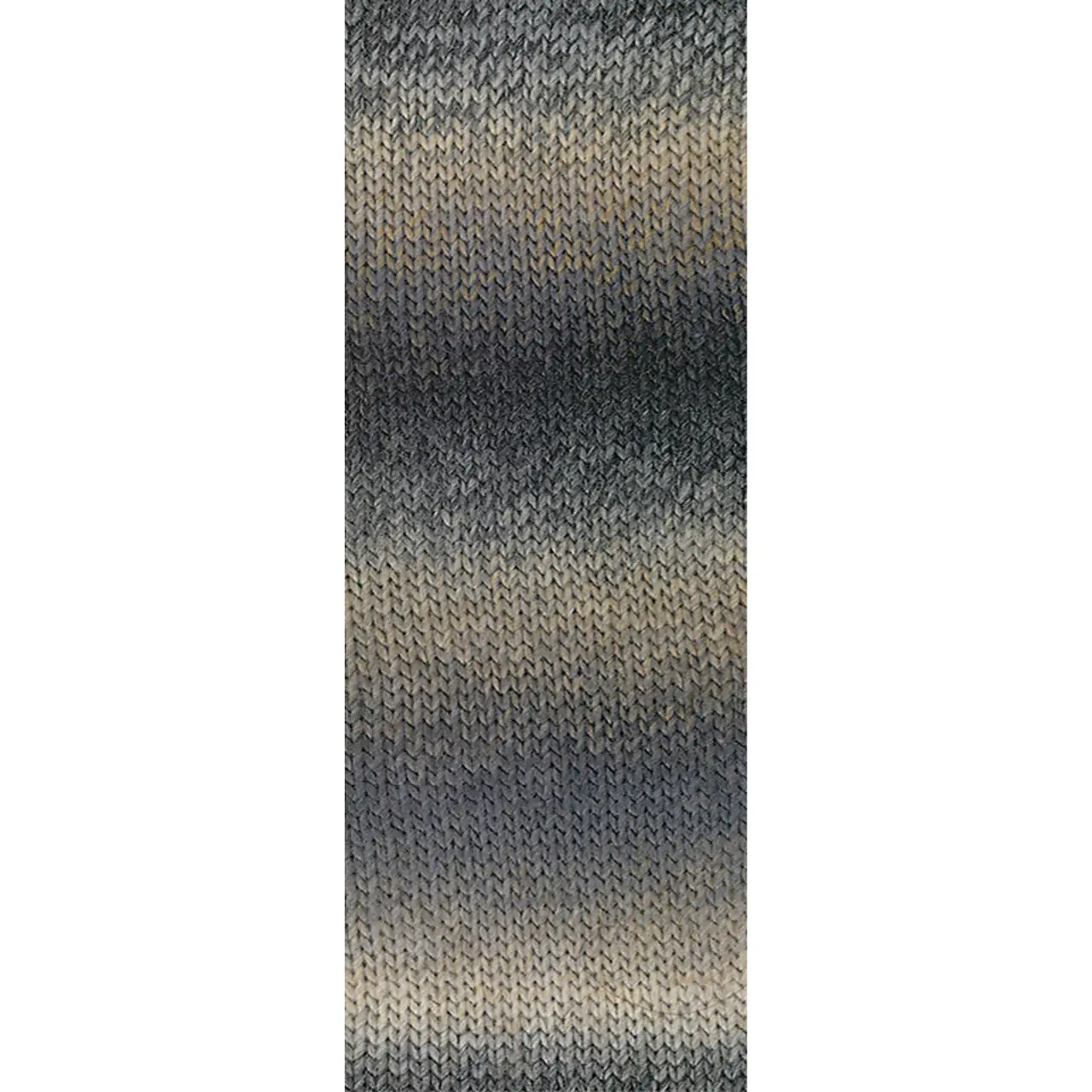 Meilenweit 100 Color Mix Sparks 7614 Maus-/Steingrau/Graubeige/Taupe/Dunkelgrau von Lana Grossa. Merino-Dochtgarn mit Farbverlauf und Glanzfaden für Socken und mehr waschmaschinenfest