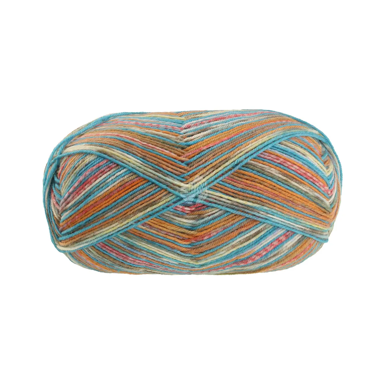 Meilenweit 100 Piccata 4804 Hellpetrol/Orange/Hellgrau/Vanille/Ecru/Umbra/Erika von Lana Grossa. Sockenklassiker waschmaschinenfest garantiert filzfrei extra strapazierfähig