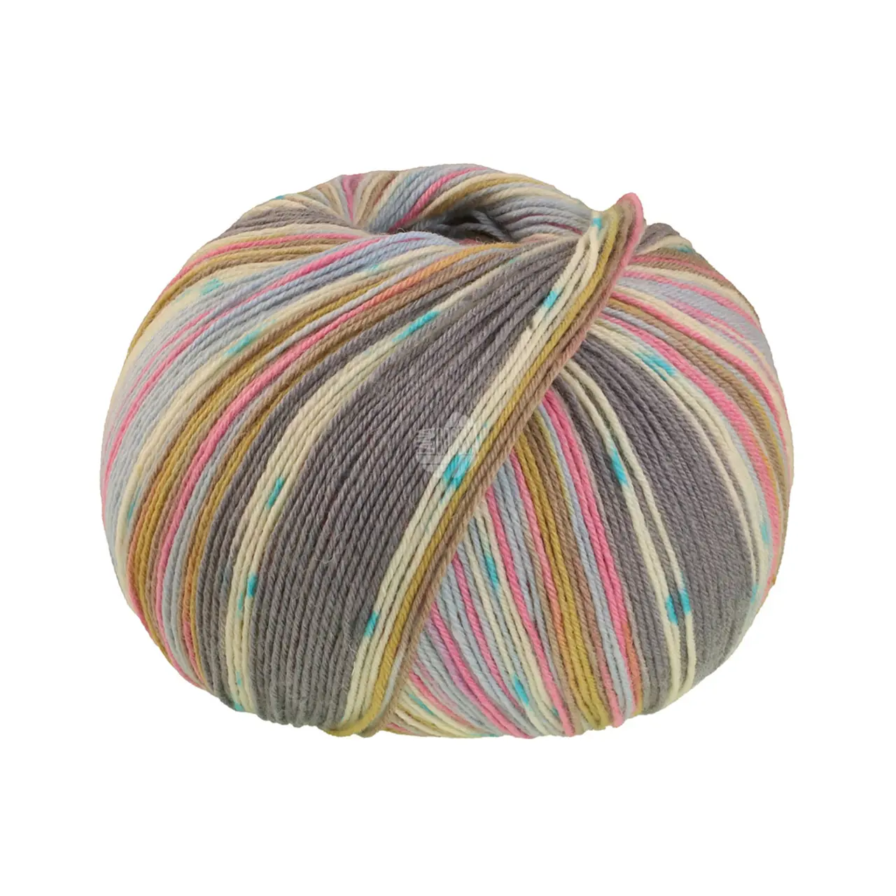 Meilenweit 100 Seta Giappone 3388 Grau/Ecru/Türkis/Pistazie/Pastellblau/Taupe/Nelkenrosa von Lana Grossa.