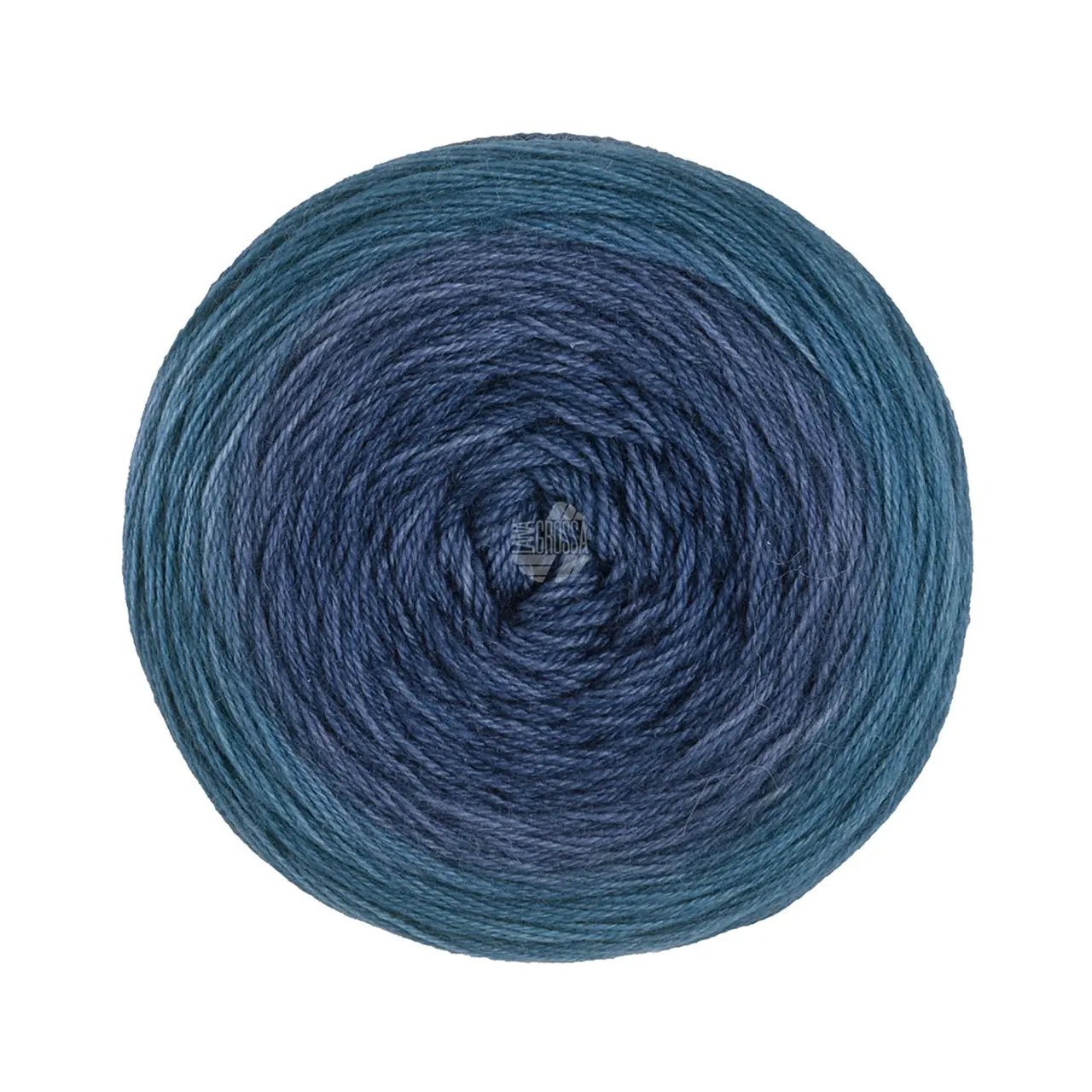 Merino Lace Aquarell 404 Stahlblau/Petrol von Lana Grossa. Extrafeine Merinowolle in Lace-Garnstärke im Farbverlauf bedruckt