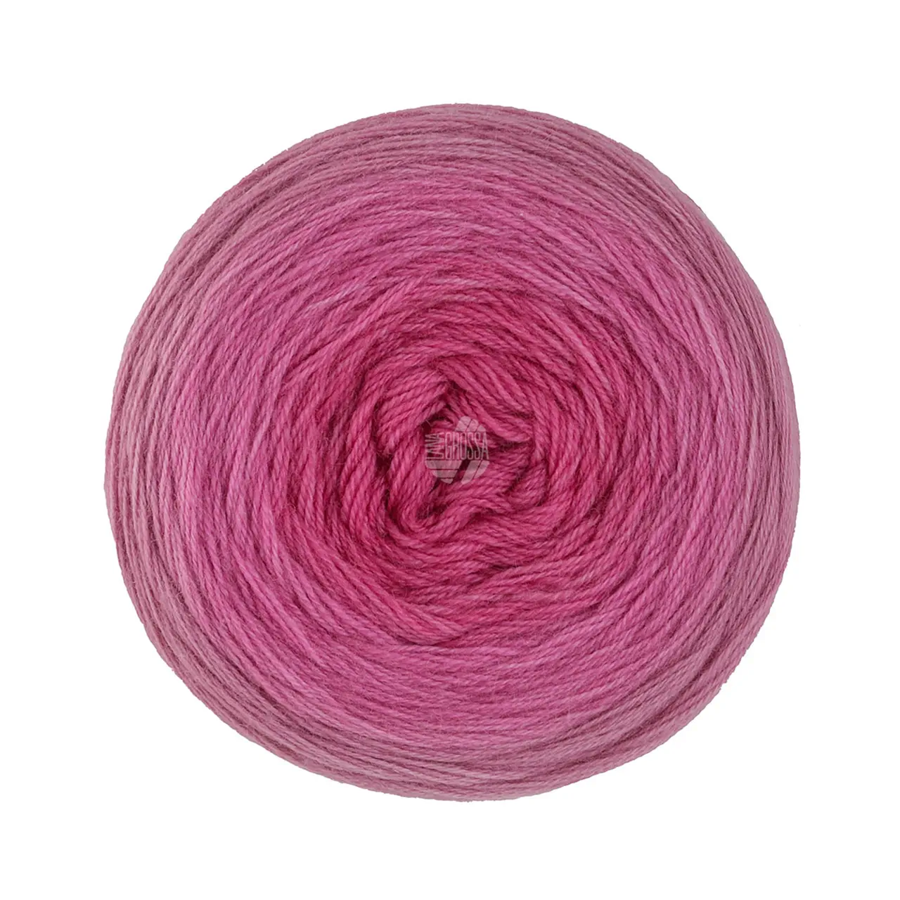 Merino Lace Aquarell 406 Fuchsia/Lachs/Altrosa von Lana Grossa. Extrafeine Merinowolle in Lace-Garnstärke im Farbverlauf bedruckt