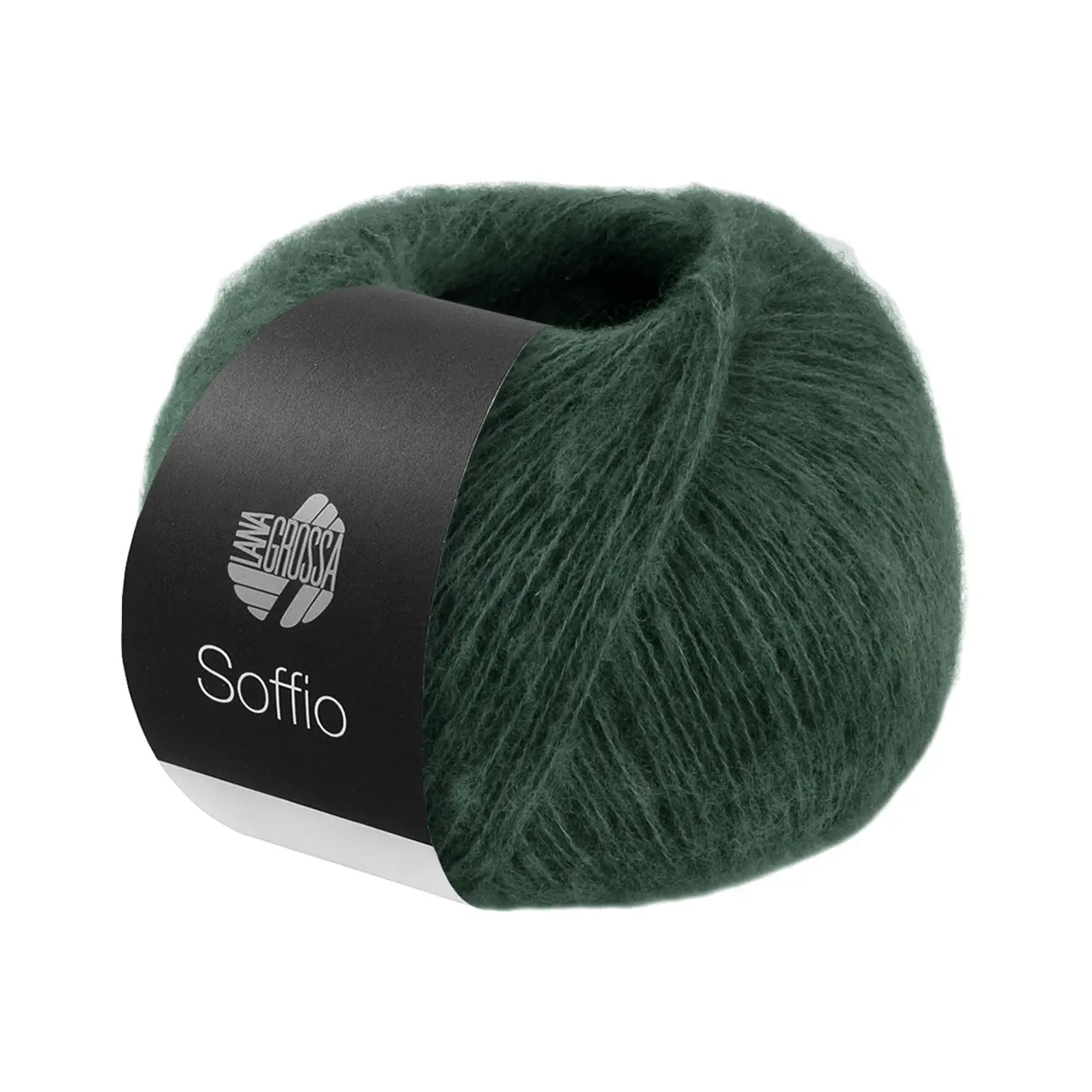 Soffio 33 Tiefseegrün von Lana Grossa. Flauschiges Lace-Garn aus Merino- & Baumwolle mit Kaschmiranteil