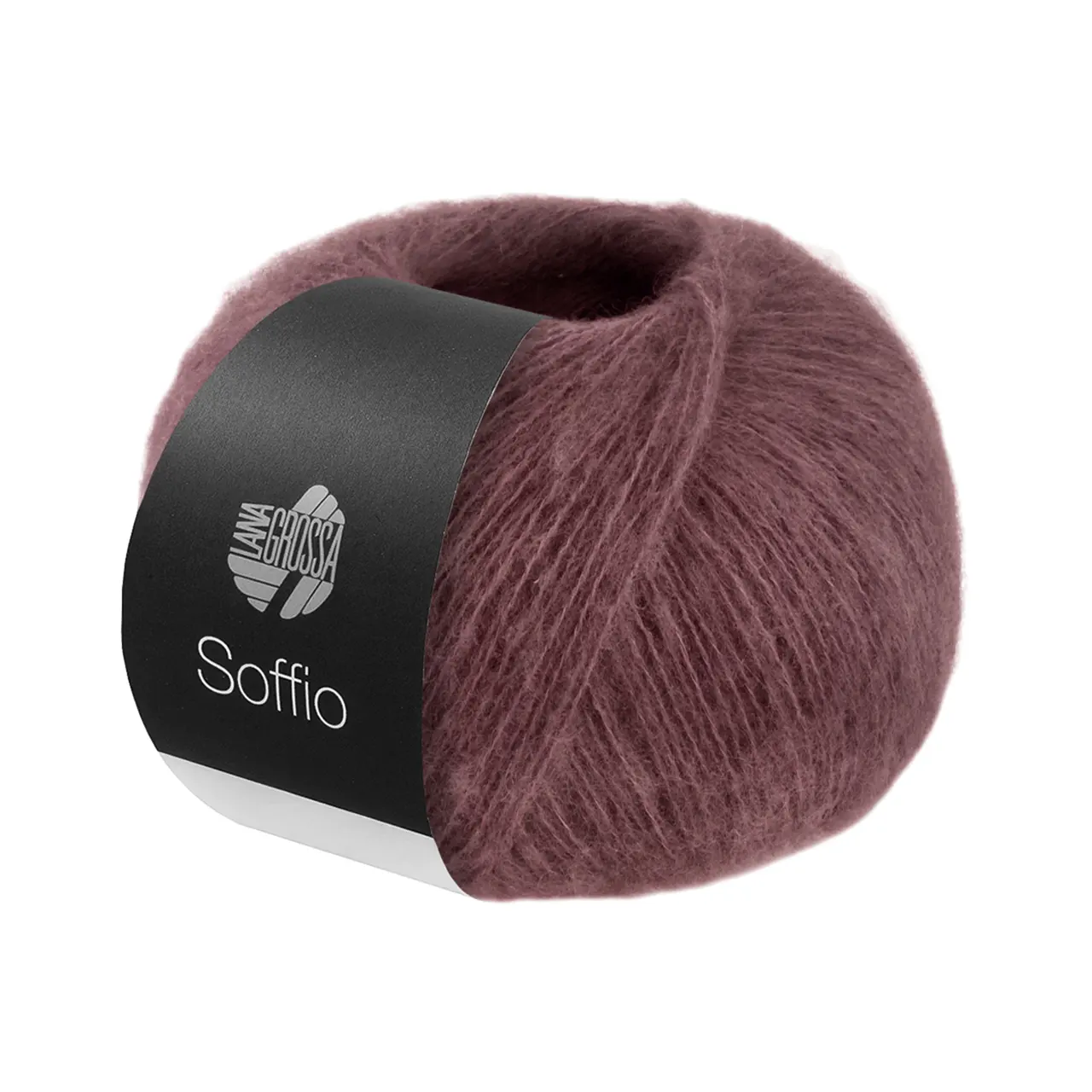 Soffio 35 Burgund von Lana Grossa. Flauschiges Lace-Garn aus Merino- & Baumwolle mit Kaschmiranteil