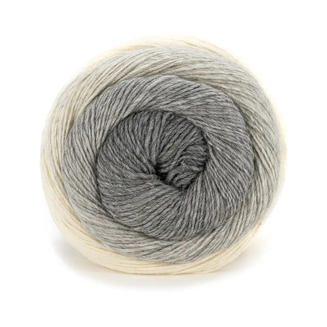 Poema 601 Nature/Stone von Laines Du Nord. 100% mulesing-freie Wolle für ein Garn dessen Farben sich in einer perfekten Sequenz zu einem Dégradé-Effekt verbinden.