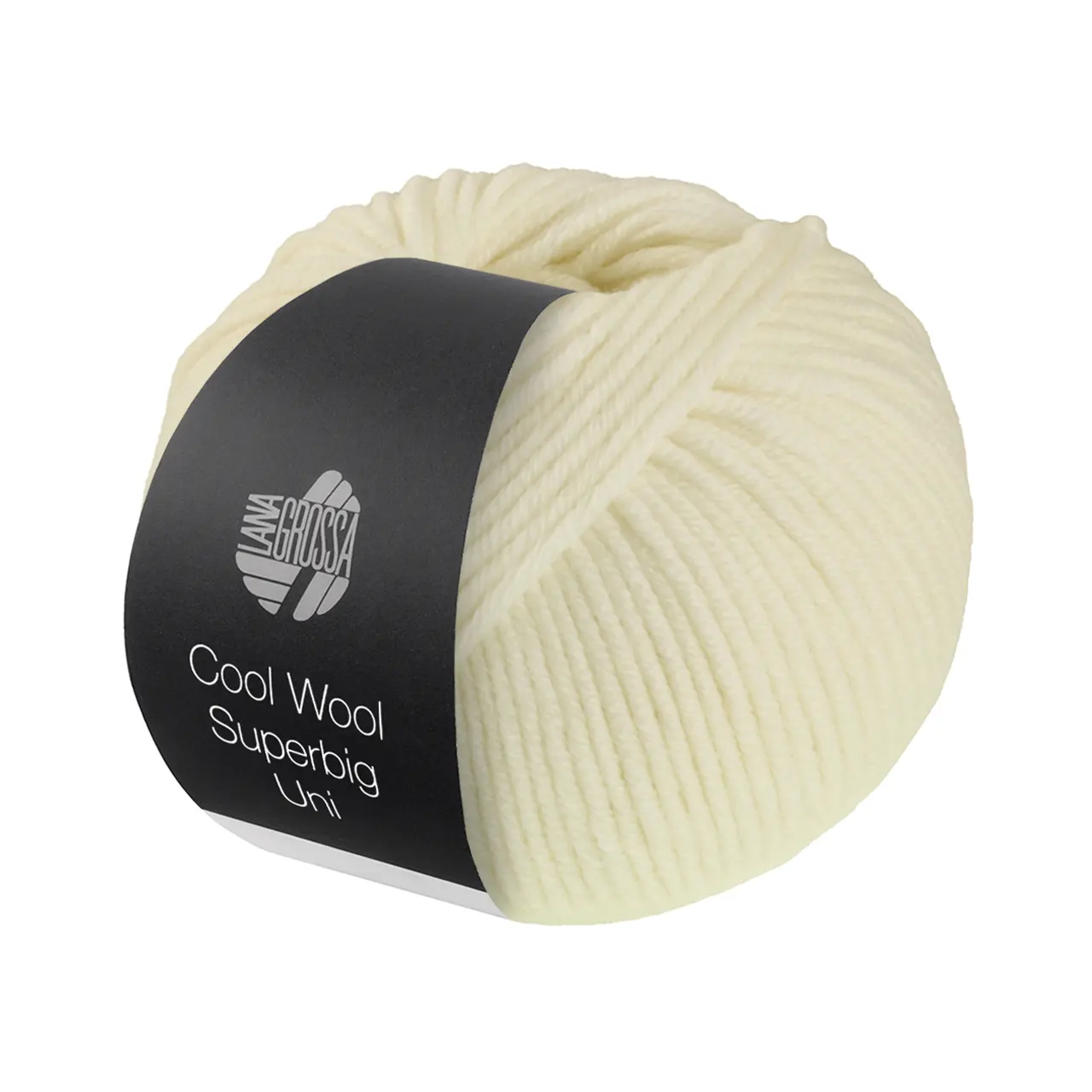 Cool Wool Superbig Uni 35 Eierschale von Lana Grossa. Pure extrafeine Merinowolle waschmaschinenfest und filzfrei