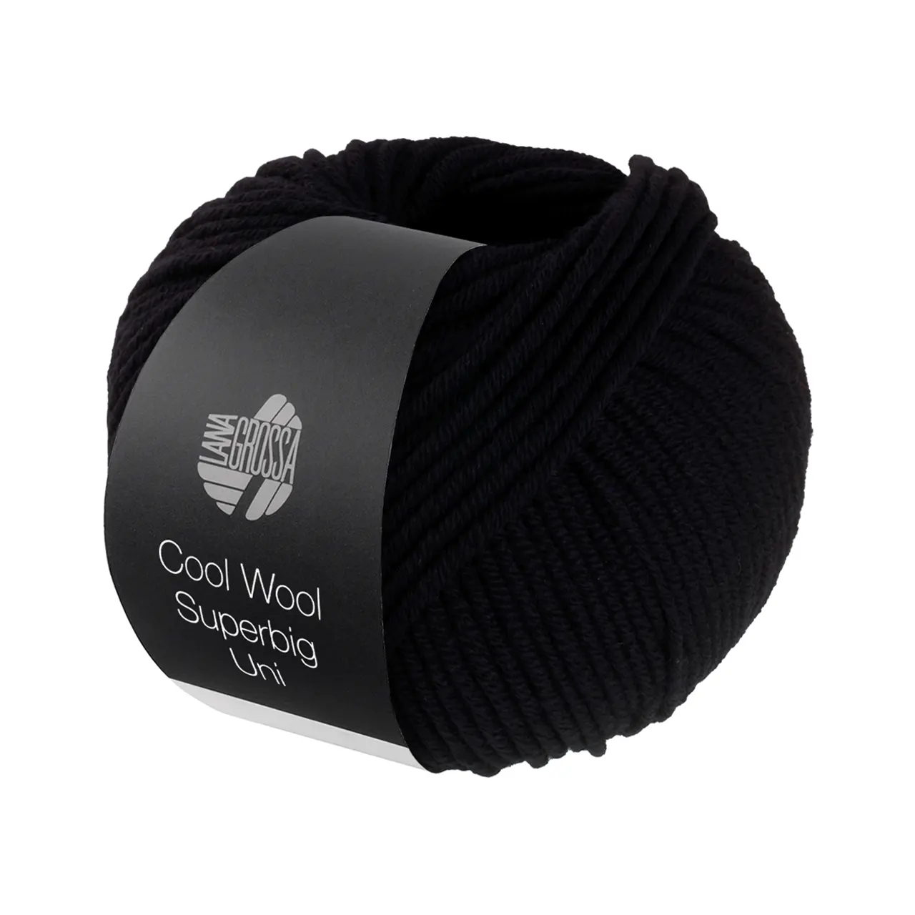 Cool Wool Superbig Uni 43 Schwarz von Lana Grossa. Pure extrafeine Merinowolle waschmaschinenfest und filzfrei