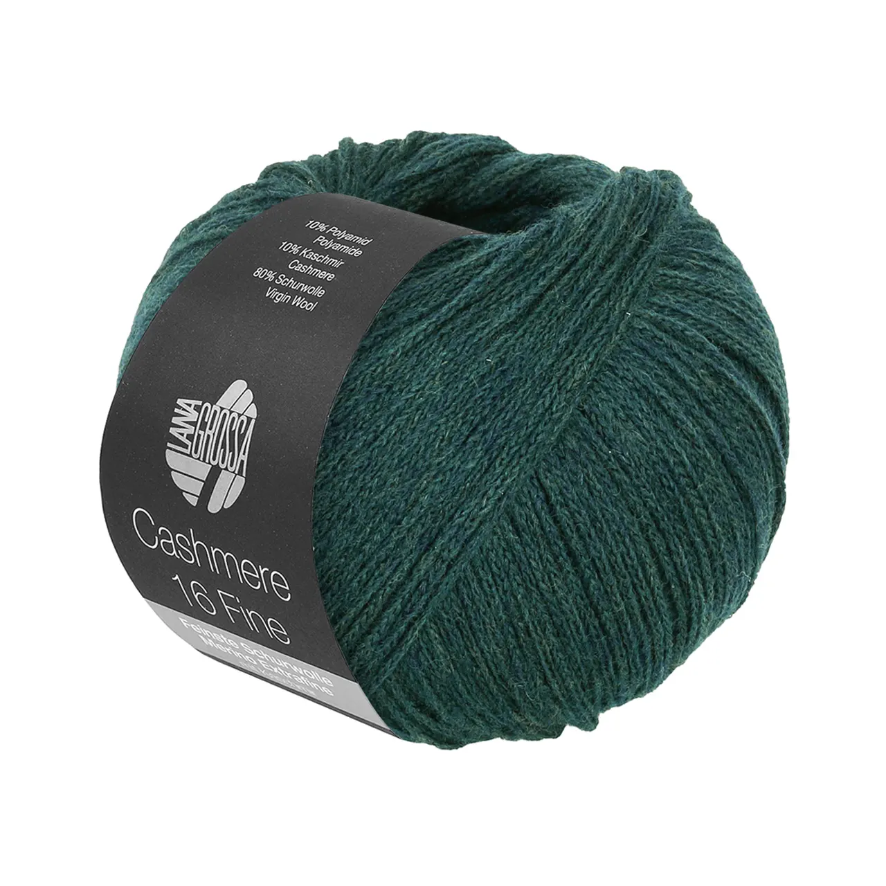 Cashmere 16 Fine 66 Tiefseegrün von Lana Grossa. Kettengarn aus Kaschmir- und Merinowolle