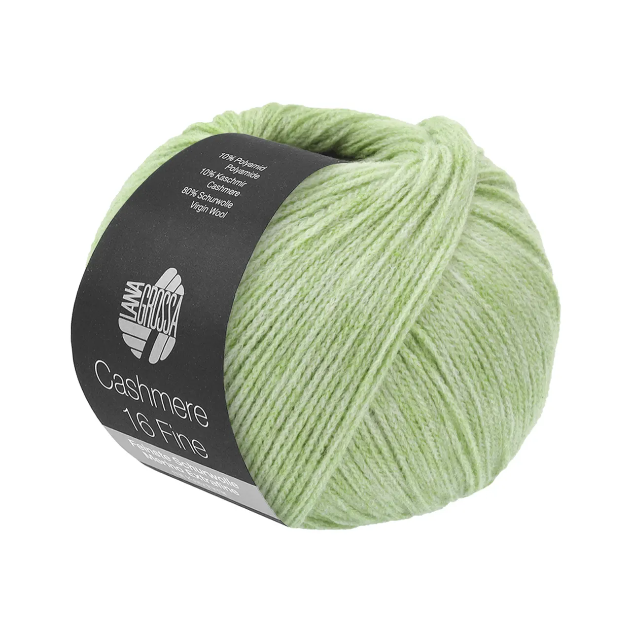 Cashmere 16 Fine 67 Weißgrün von Lana Grossa. Kettengarn aus Kaschmir- und Merinowolle