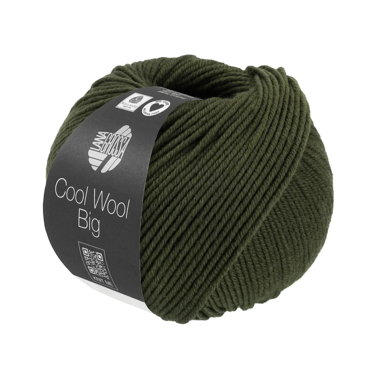 Cool Wool Big Mélange 1695 Lodengrün Meliert von Lana Grossa. Extrafeine Merinowolle waschmaschinenfest und filzfrei