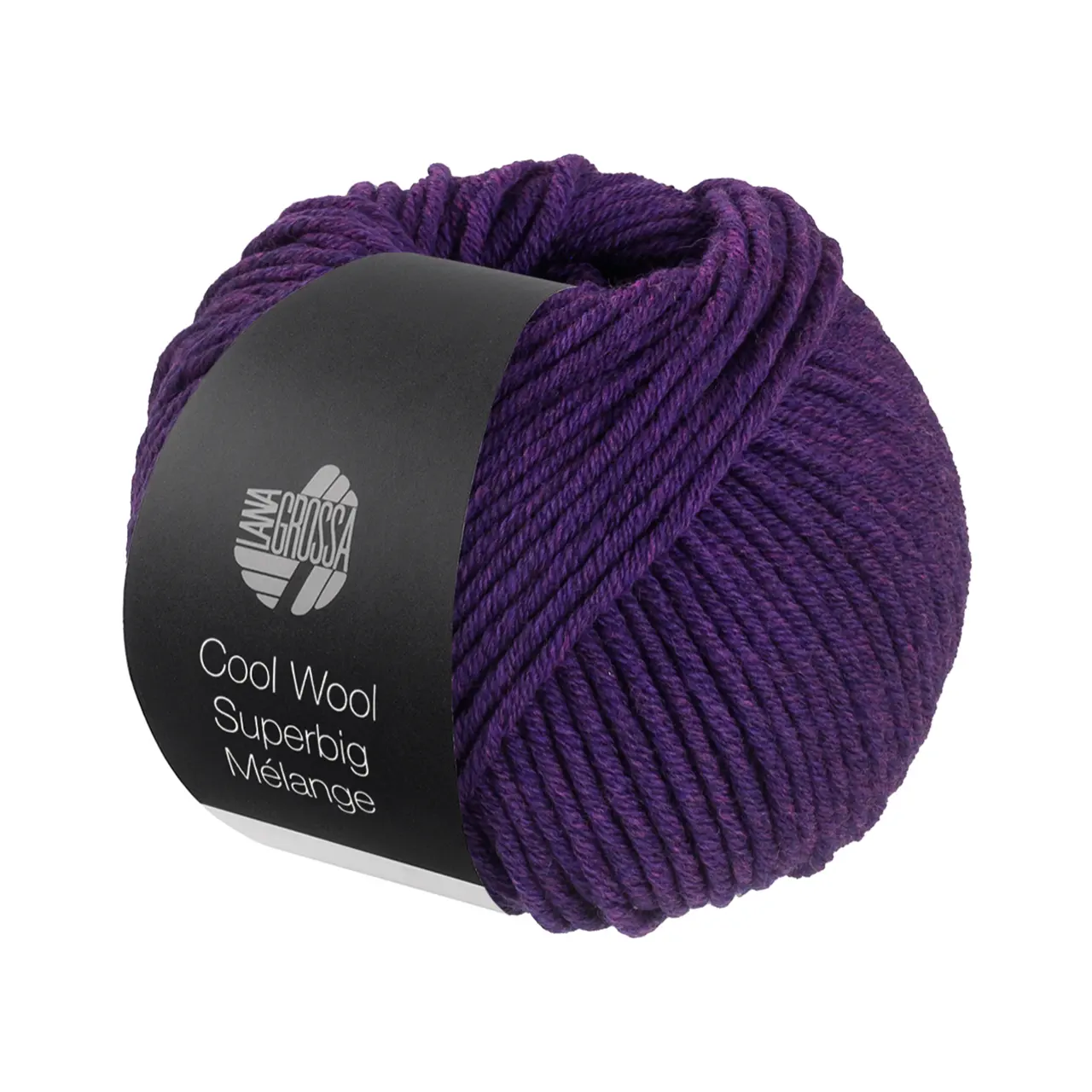 Cool Wool Superbig Mélange 204 Violett Meliert von Lana Grossa. Pure extrafeine Merinowolle waschmaschinenfest und filzfrei