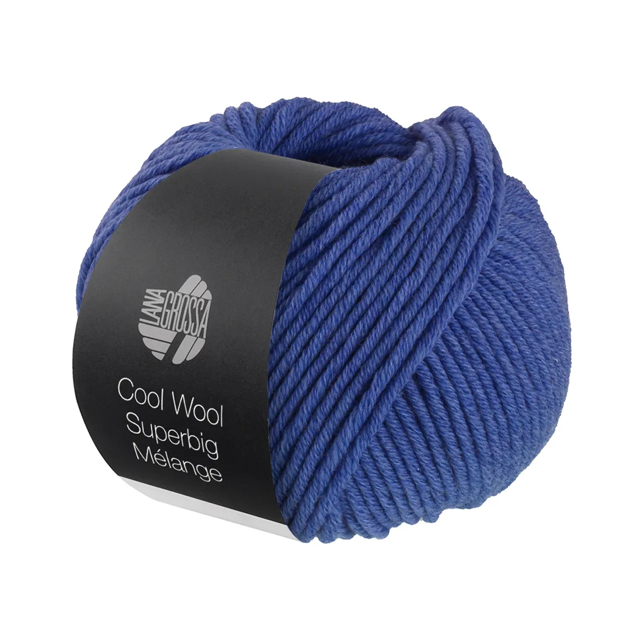 Cool Wool Superbig Mélange 207 Blau Meliert von Lana Grossa. Pure extrafeine Merinowolle waschmaschinenfest und filzfrei