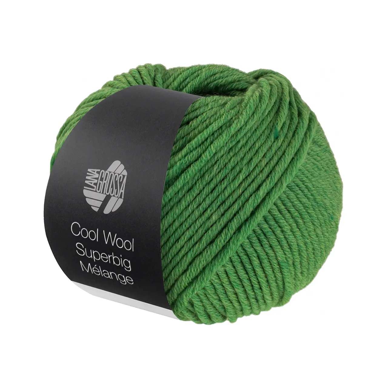 Cool Wool Superbig Mélange 211 Grün Meliert von Lana Grossa. Pure extrafeine Merinowolle waschmaschinenfest und filzfrei