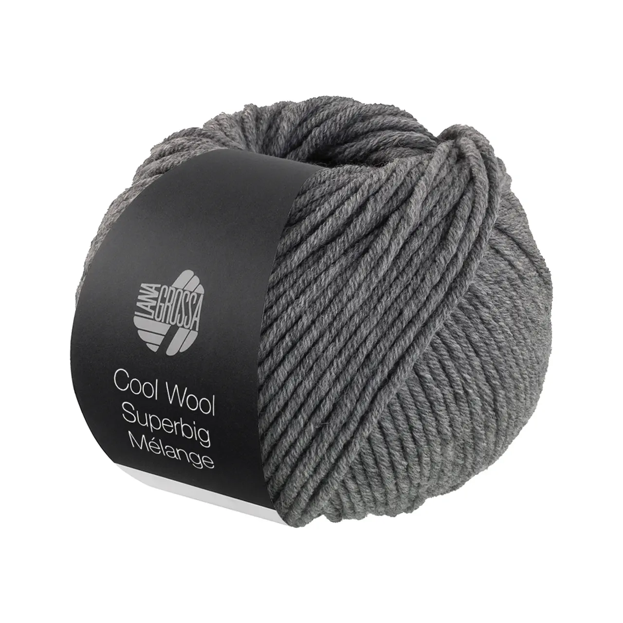 Cool Wool Superbig Mélange 217 Mittelgrau Meliert von Lana Grossa. Pure extrafeine Merinowolle waschmaschinenfest und filzfrei