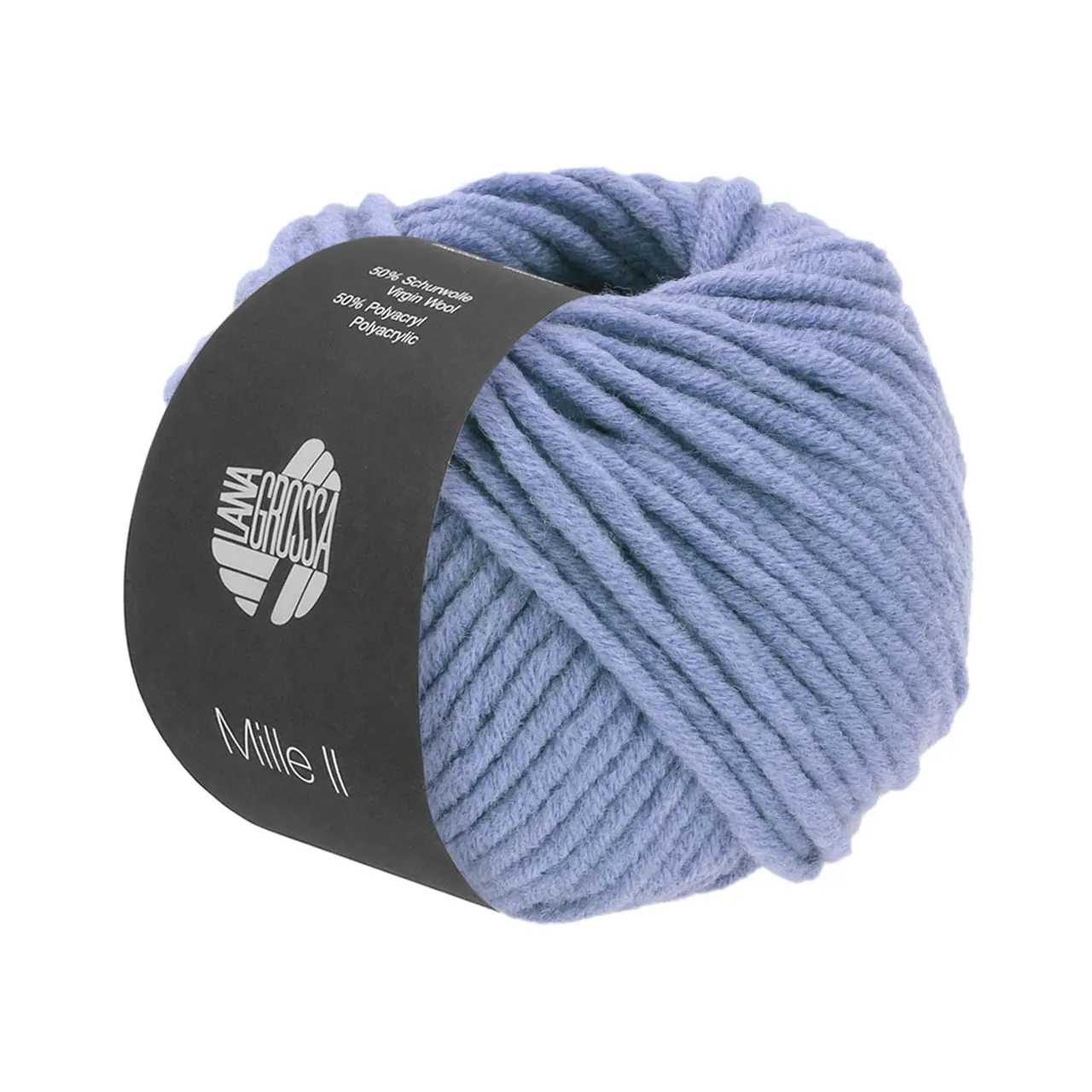 Mille II 166 Veilchenblau von Lana Grossa. Strapazierfähiges Mischgarn mit Merinowolle waschmaschinenfest