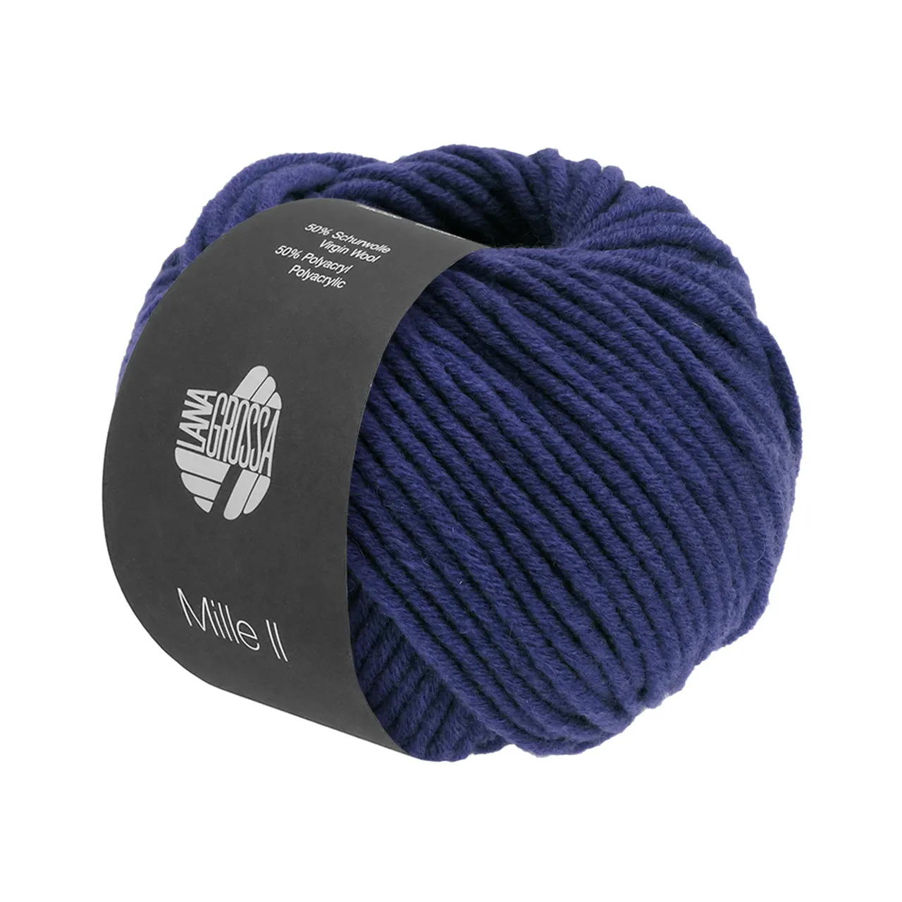 Mille II 171 Ultramarinblau von Lana Grossa. Strapazierfähiges Mischgarn mit Merinowolle waschmaschinenfest