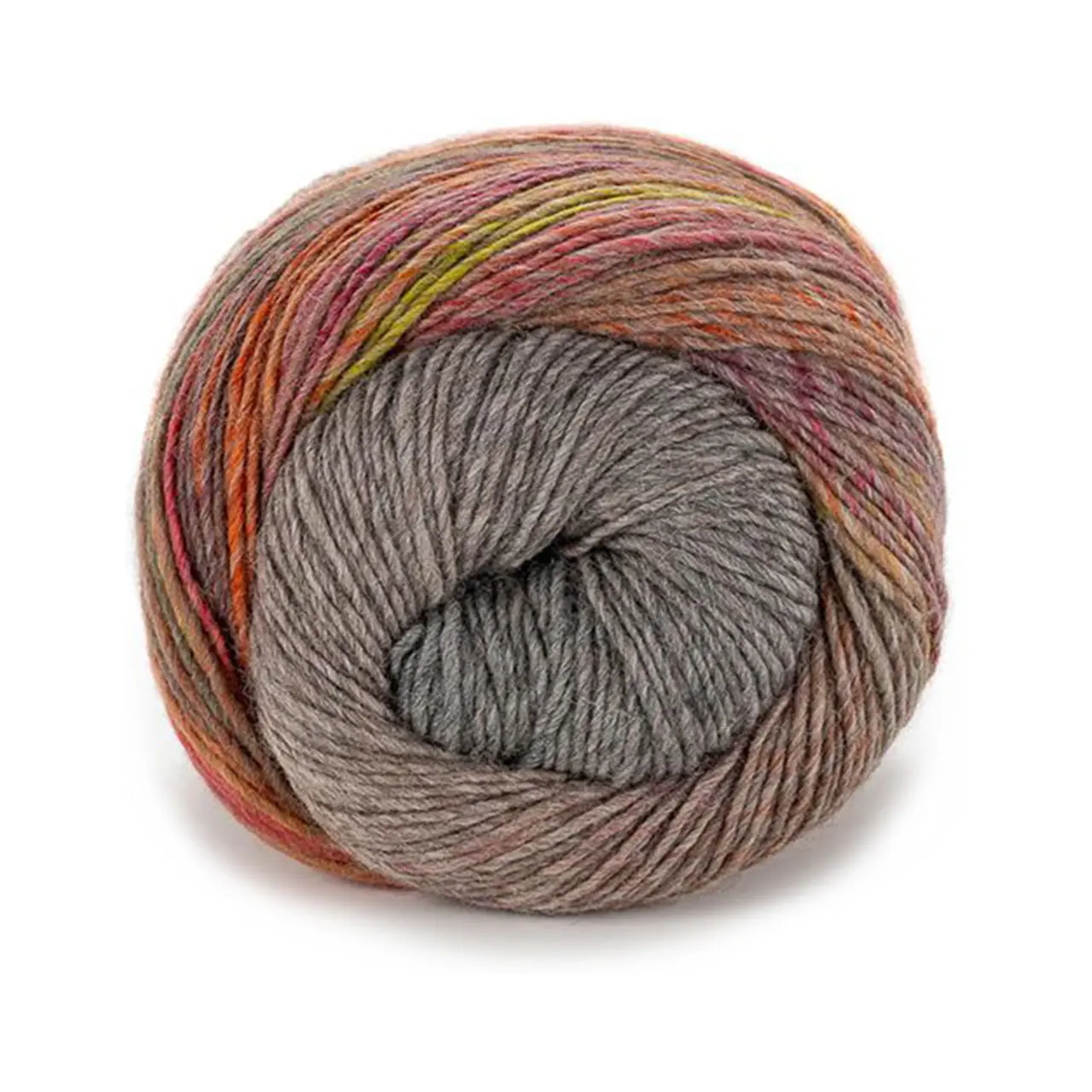 Poema Color 702 Grau/Gelb/Orange/Rot/Bordeaux​ von Laines Du Nord. Tauche ein in ein kreatives Farbenspiel