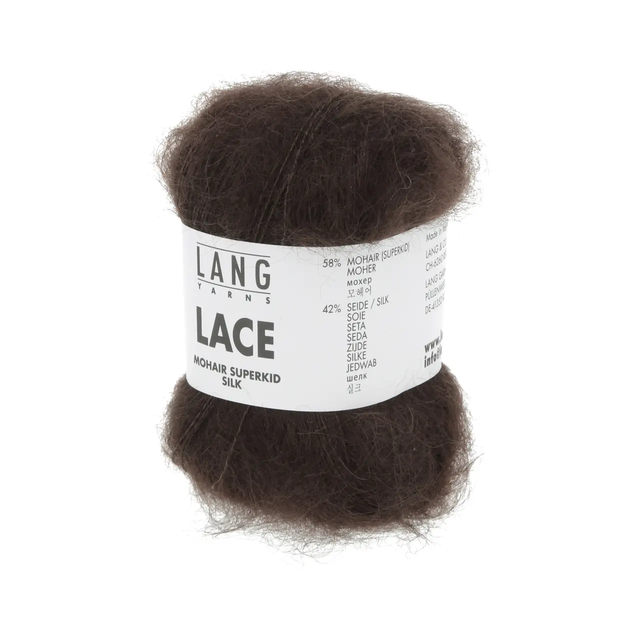 Lace 268 Espresso von Lang Yarns. Wir haben uns auf die Suche nach dem feinsten und schönsten Mohair begeben. In Südafrika haben wir die hochwertigste Qualität gefunden. Diese wird bestimmt durch die Feinheit (Durchmesser)