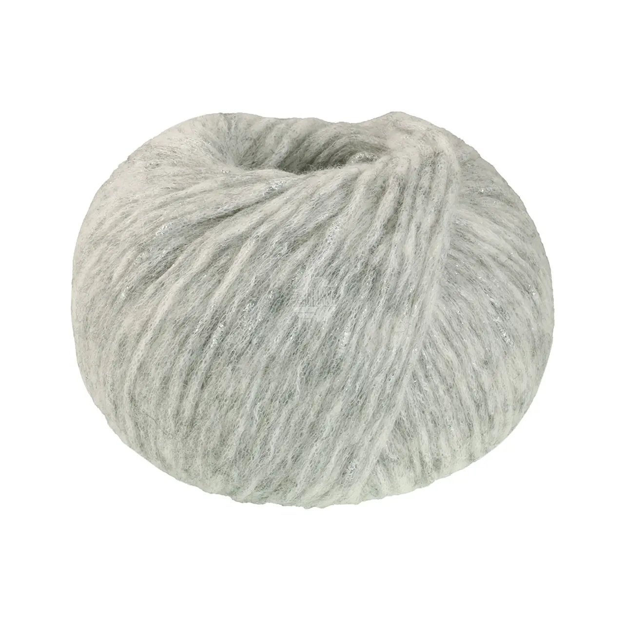 Lucciola 1 Weiß von Lana Grossa. Effektgarn aus Alpaka- und Merinofasern mit Metallglanz