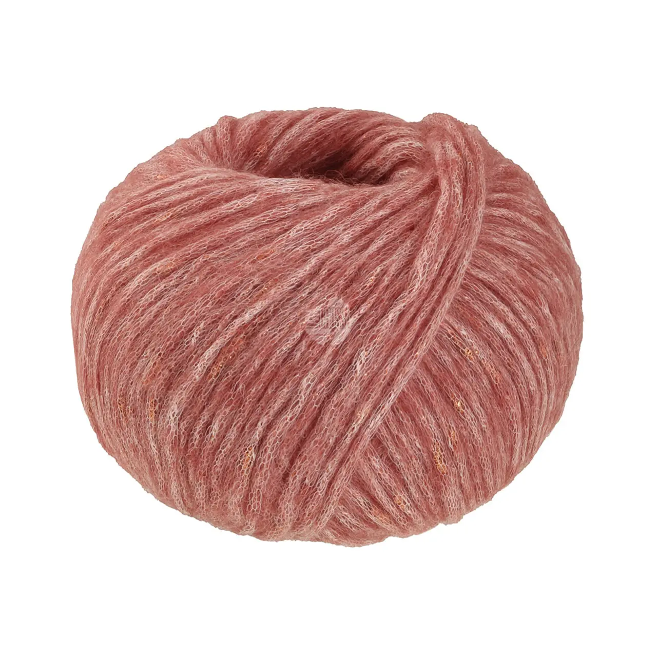 Lucciola 9 Terrakotta von Lana Grossa. Effektgarn aus Alpaka- und Merinofasern mit Metallglanz