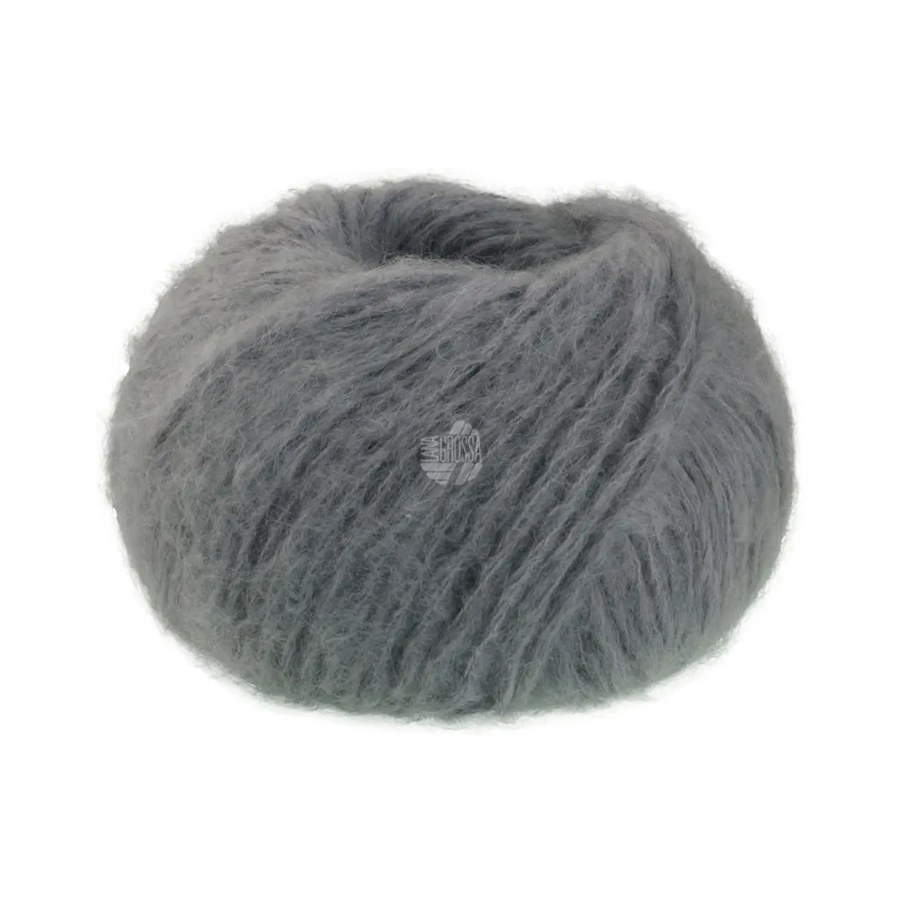 Mohair Di Gio 15 Grau von Lana Grossa. Locker verzwirntes Garn aus superfeinen Merinofasern und Superkid Mohair