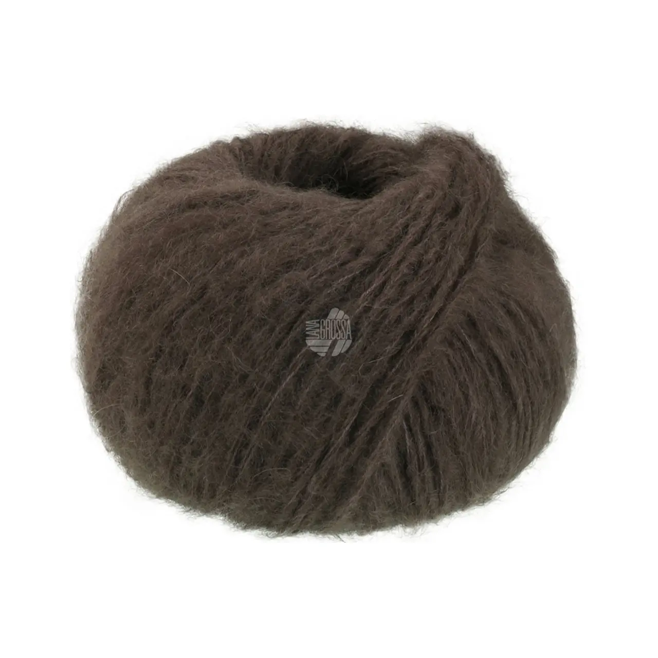Mohair Di Gio 7 Graubraun von Lana Grossa. Locker verzwirntes Garn aus superfeinen Merinofasern und Superkid Mohair