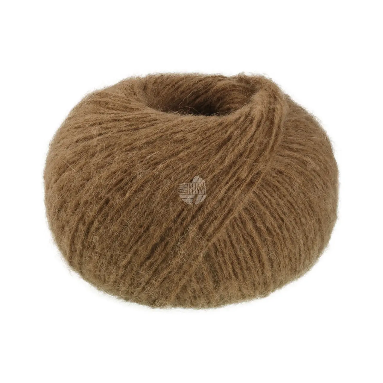 Nebbia 12 Camel von Lana Grossa. Zarte Netzgarnstruktur aus Merino gefüllt mit Baby- Alpakafasern