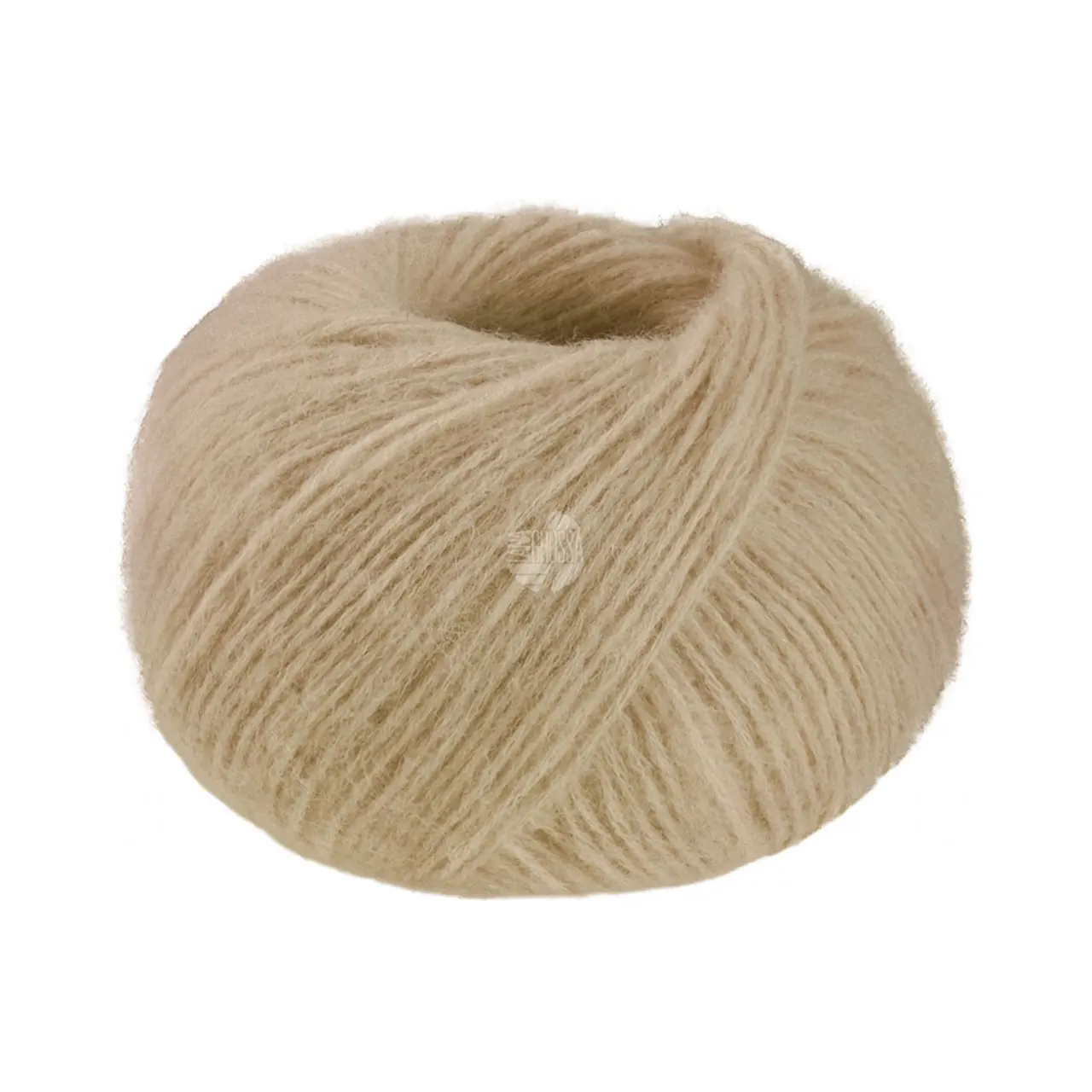 Nebbia 13 Beige von Lana Grossa. Zarte Netzgarnstruktur aus Merino gefüllt mit Baby- Alpakafasern