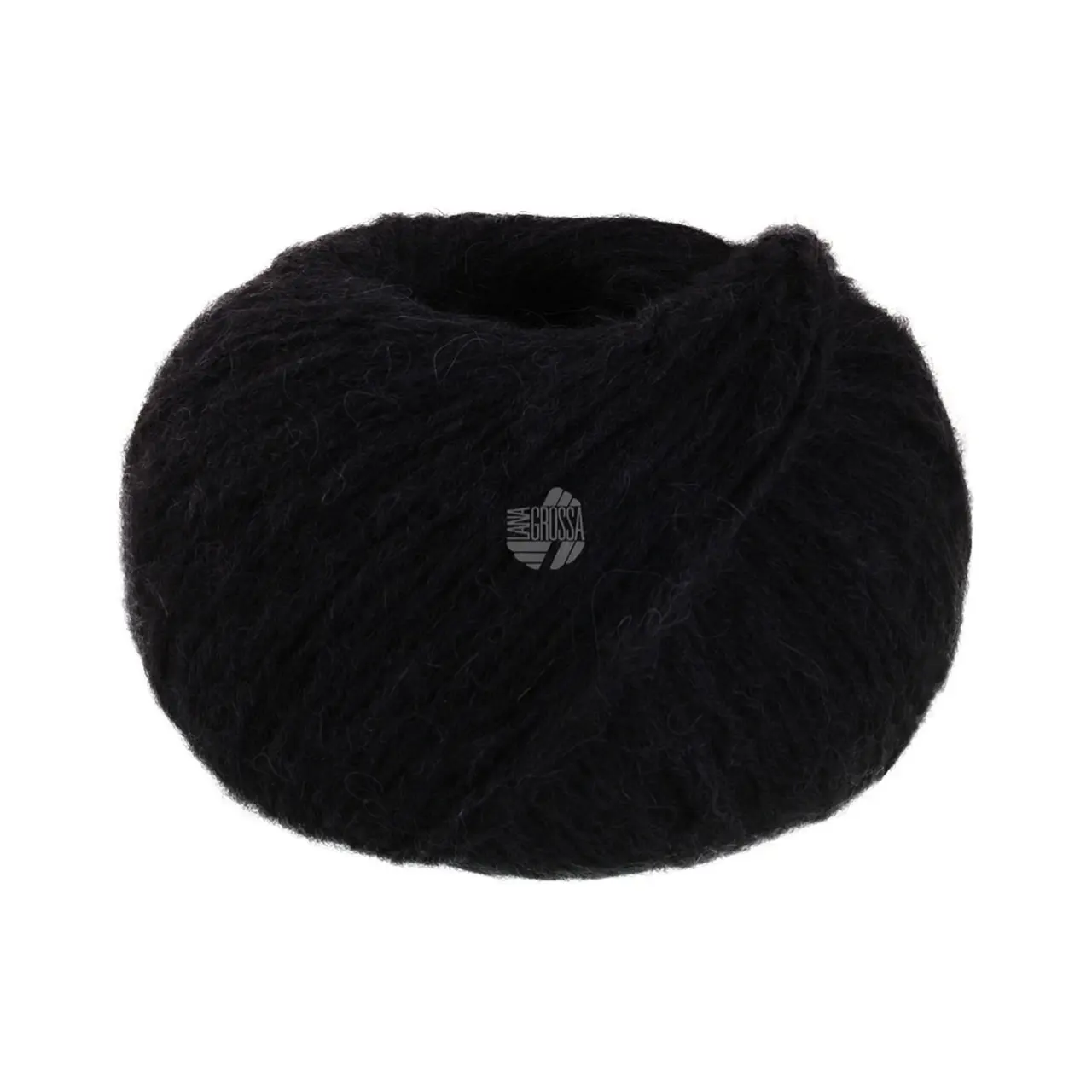 Nebbia 16 Schwarz von Lana Grossa. Zarte Netzgarnstruktur aus Merino gefüllt mit Baby- Alpakafasern