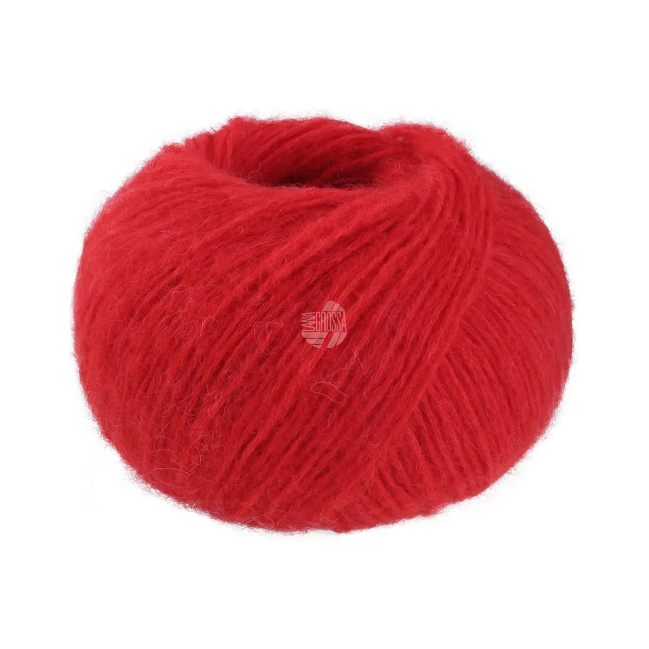 Nebbia 2 Leuchtendrot von Lana Grossa. Zarte Netzgarnstruktur aus Merino gefüllt mit Baby- Alpakafasern