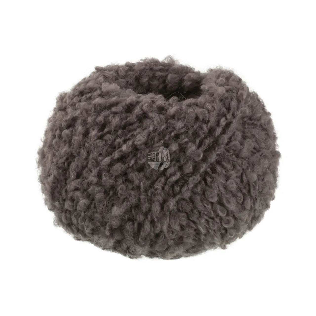 Orsetto 11 Graubraun von Lana Grossa. Weiches Bouclé-Garn aus Alpaka- und Merinofasern