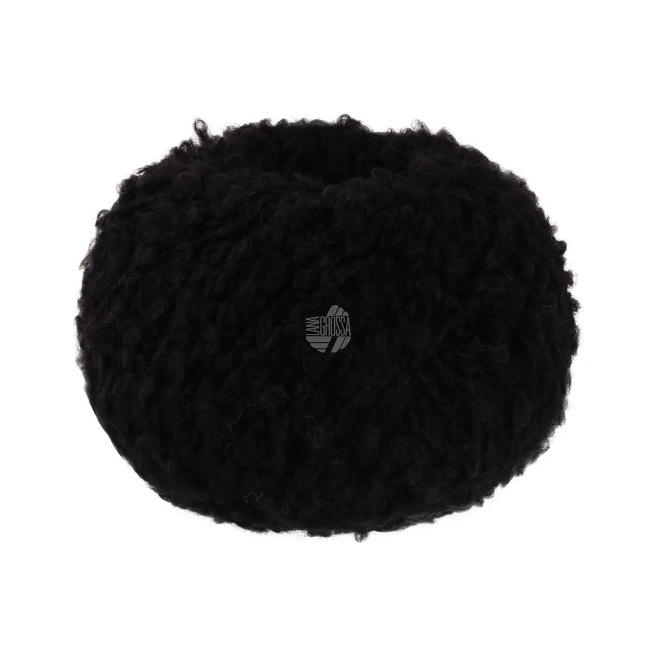 Orsetto 15 Schwarz von Lana Grossa. Weiches Bouclé-Garn aus Alpaka- und Merinofasern