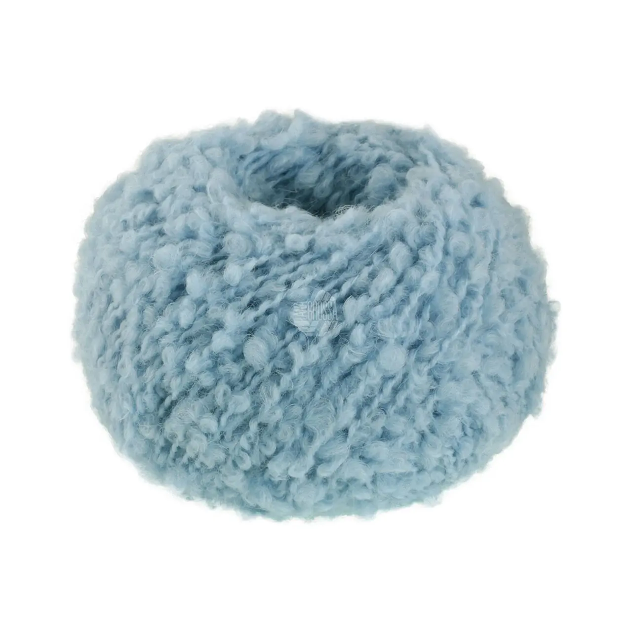 Orsetto 2 Himmelblau von Lana Grossa. Weiches Bouclé-Garn aus Alpaka- und Merinofasern